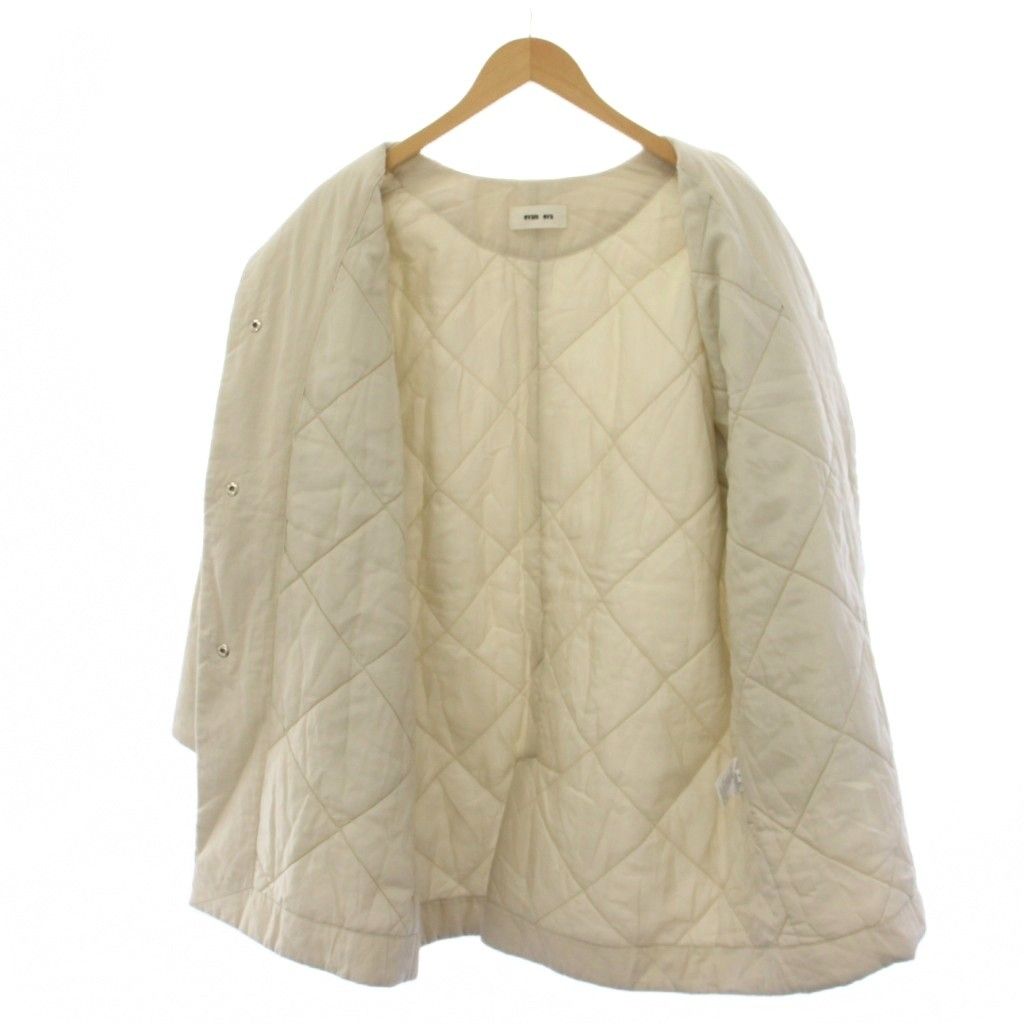エヴァムエヴァ evam eva padding short coat ノーカラーコート ロング