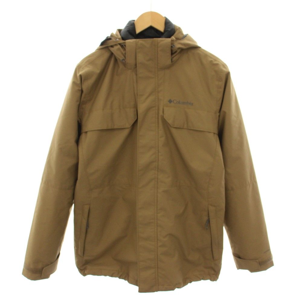 コロンビア Columbia クローバーデールインターチェンジジャケット ジップアップパーカー 中綿ジャケット アウター フード ロゴプリント ライナー M ベージュ 219WE1489 /YT