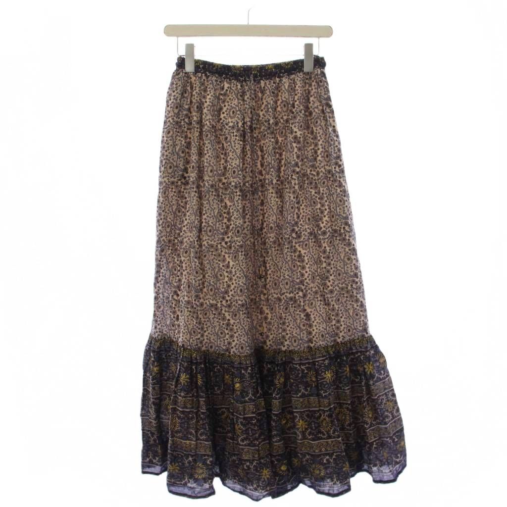 ドゥーズィエムクラス DEUXIEME CLASSE 25AW LONG SKIRT フレアスカート ロング 花柄 F ブラウン 25060510000430 /BM