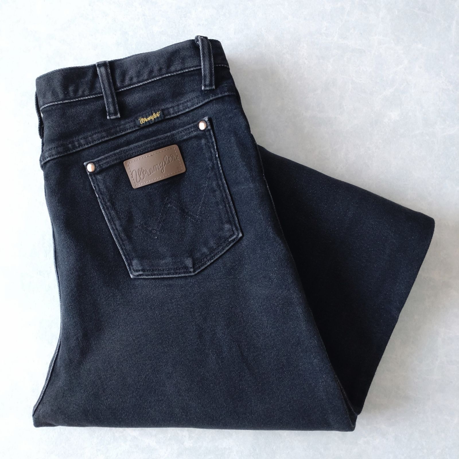 □古着 Wrangler ラングラー ブラックジーンズ デニムパンツ 先染め 黒 