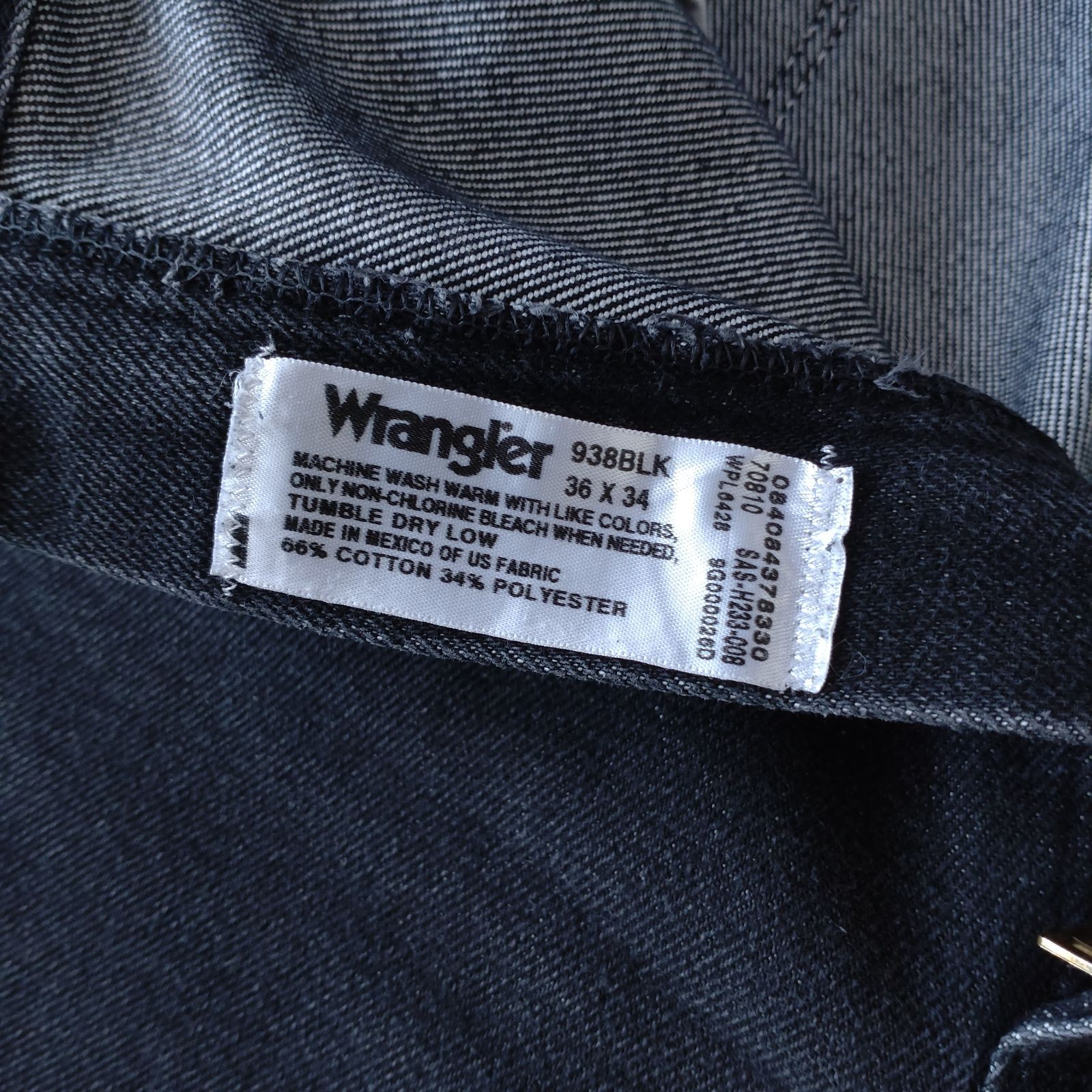 □古着 Wrangler ラングラー ブラックジーンズ デニムパンツ 先染め 黒 