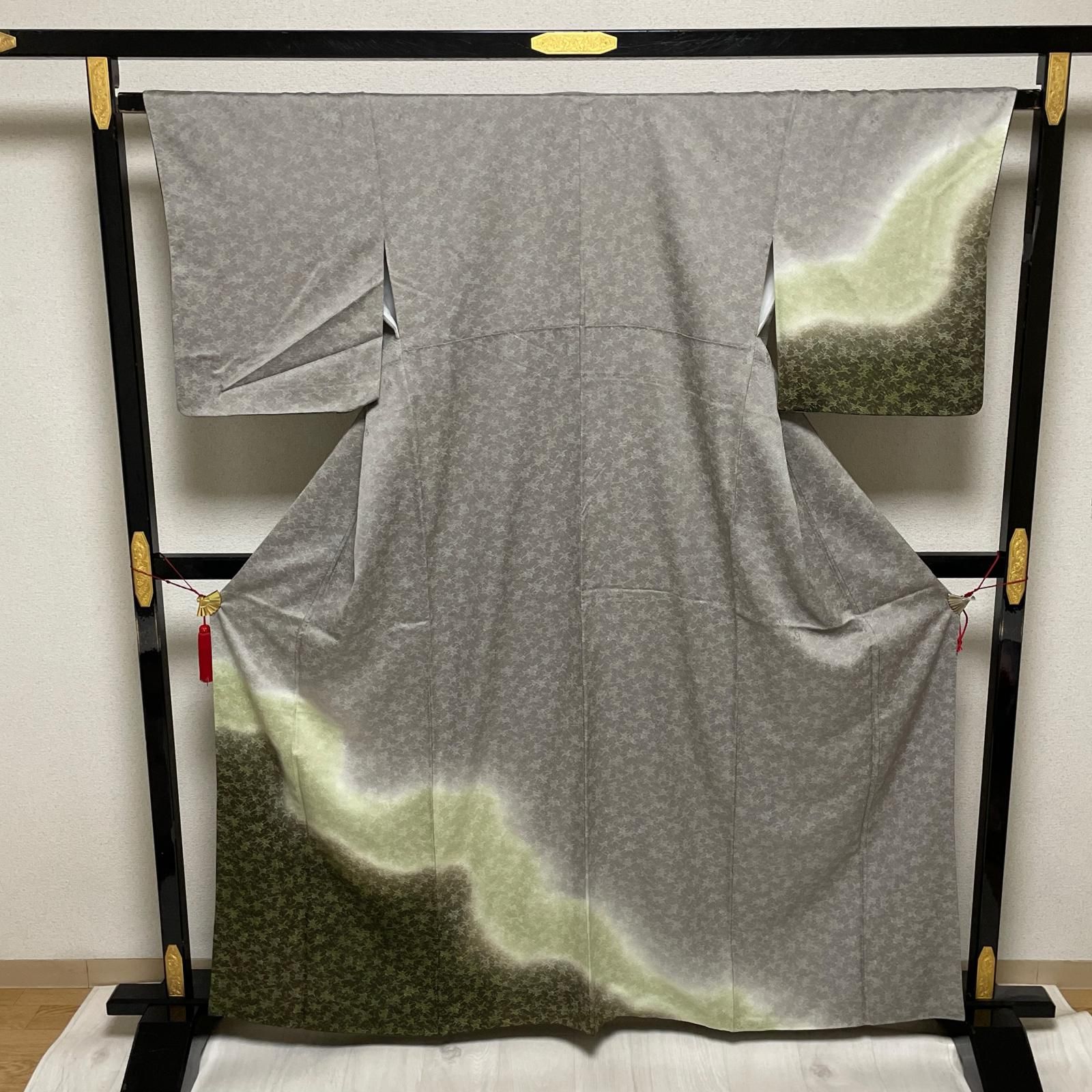 付下げ 暈し染 紗綾形に鳥の染め 着物 正絹 X-1873 10,804円