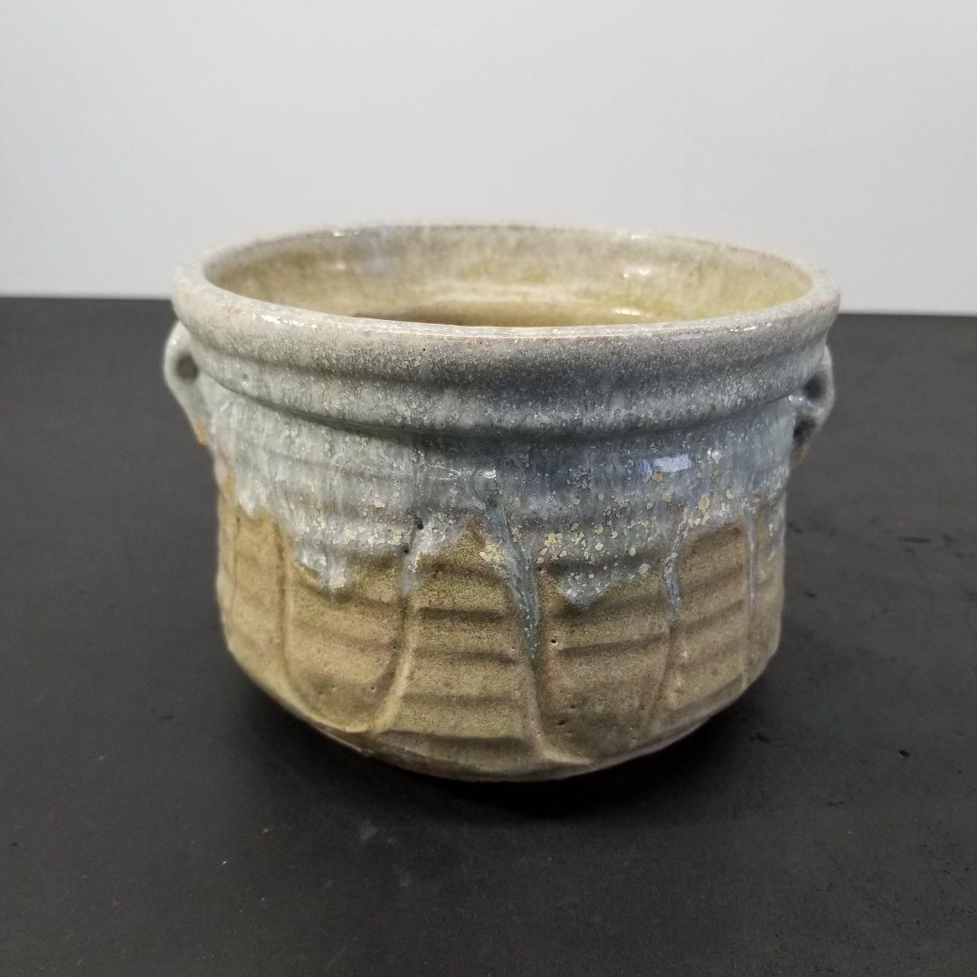 神懸焼 室井香悦 水指 茶道具 陶器 伝統工芸 小豆島 直径15cm 高さ11cm 美品 A1537A06