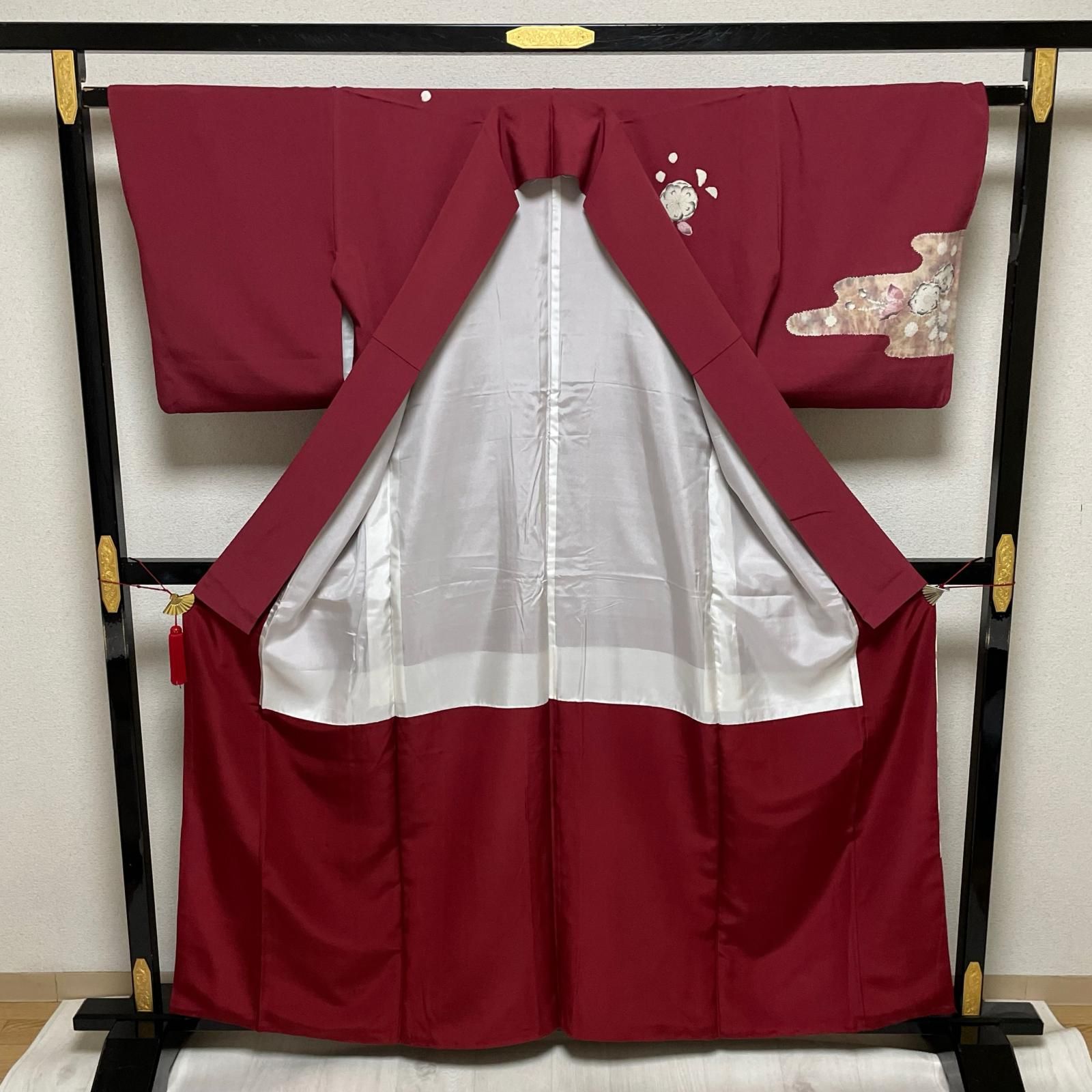 付下げ ちりめん 美しい辻ヶ花 着物 正絹 一つ紋 X-1876 - メルカリ