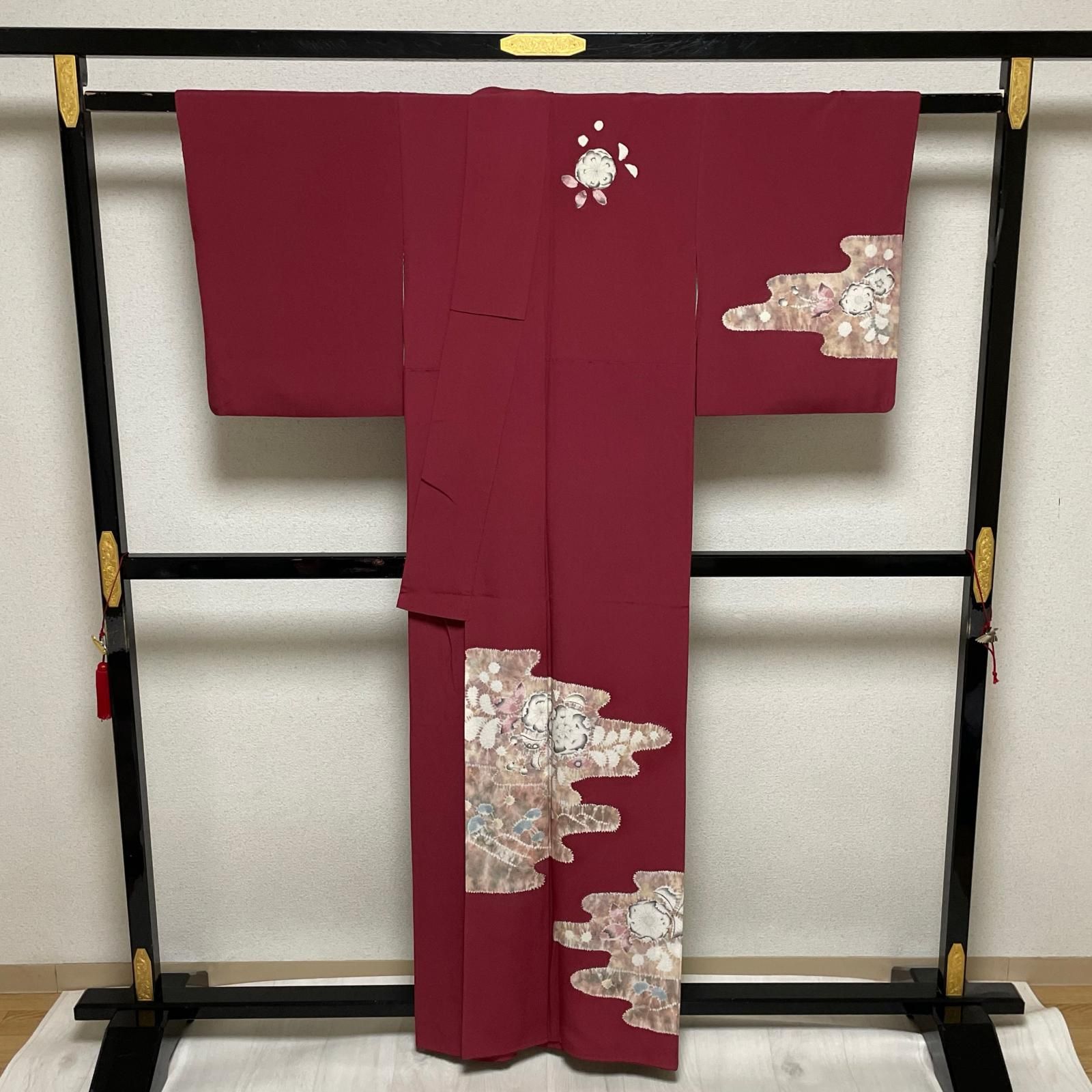 付下げ ちりめん 美しい辻ヶ花 着物 正絹 一つ紋 X-1876 - メルカリ