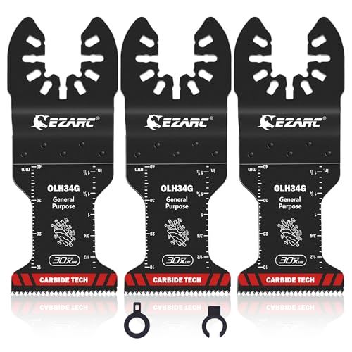 EZARC(イザーク) マルチツール 替刃 超硬 カーバイド 金属 木材切断対応 超硬ブレード 長寿命 刃厚1.2mm 3本入りwb 973a22c3