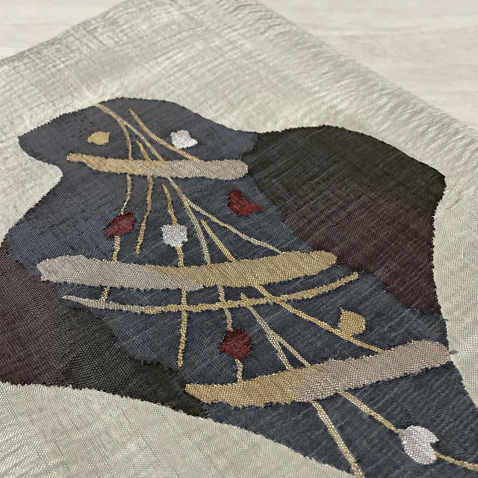 名古屋帯 上品な織出し 九寸 正絹 着物 X-1912 - メルカリ