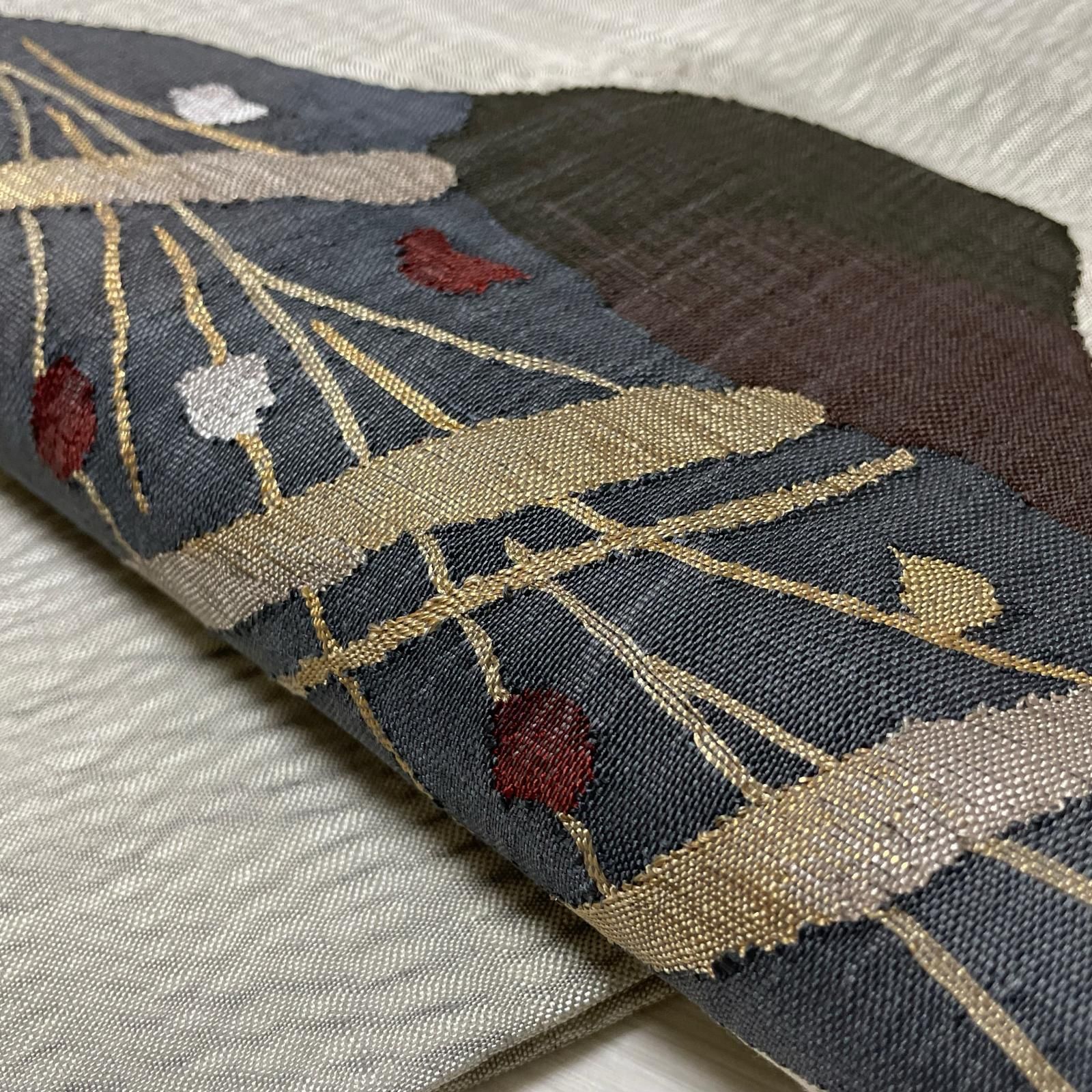 2点同梱、12-87、12-17 名古屋帯 九寸 美品 正絹 着物 名古屋帯 上品な織出し 九寸 正絹 着物 X-1912 - メルカリ