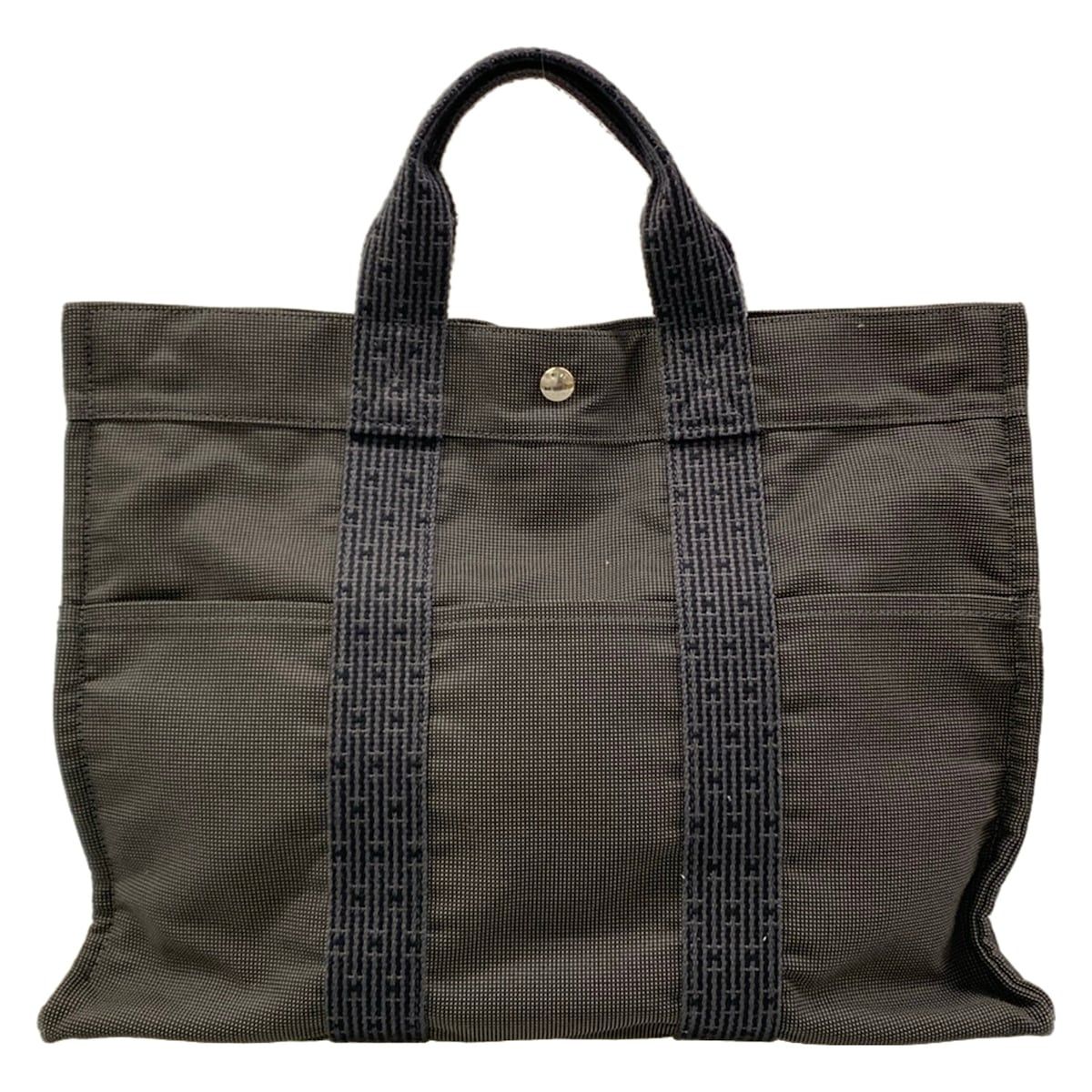 HERMES(エルメス) トートバッグ エールライントートMM グレー 新型金具
