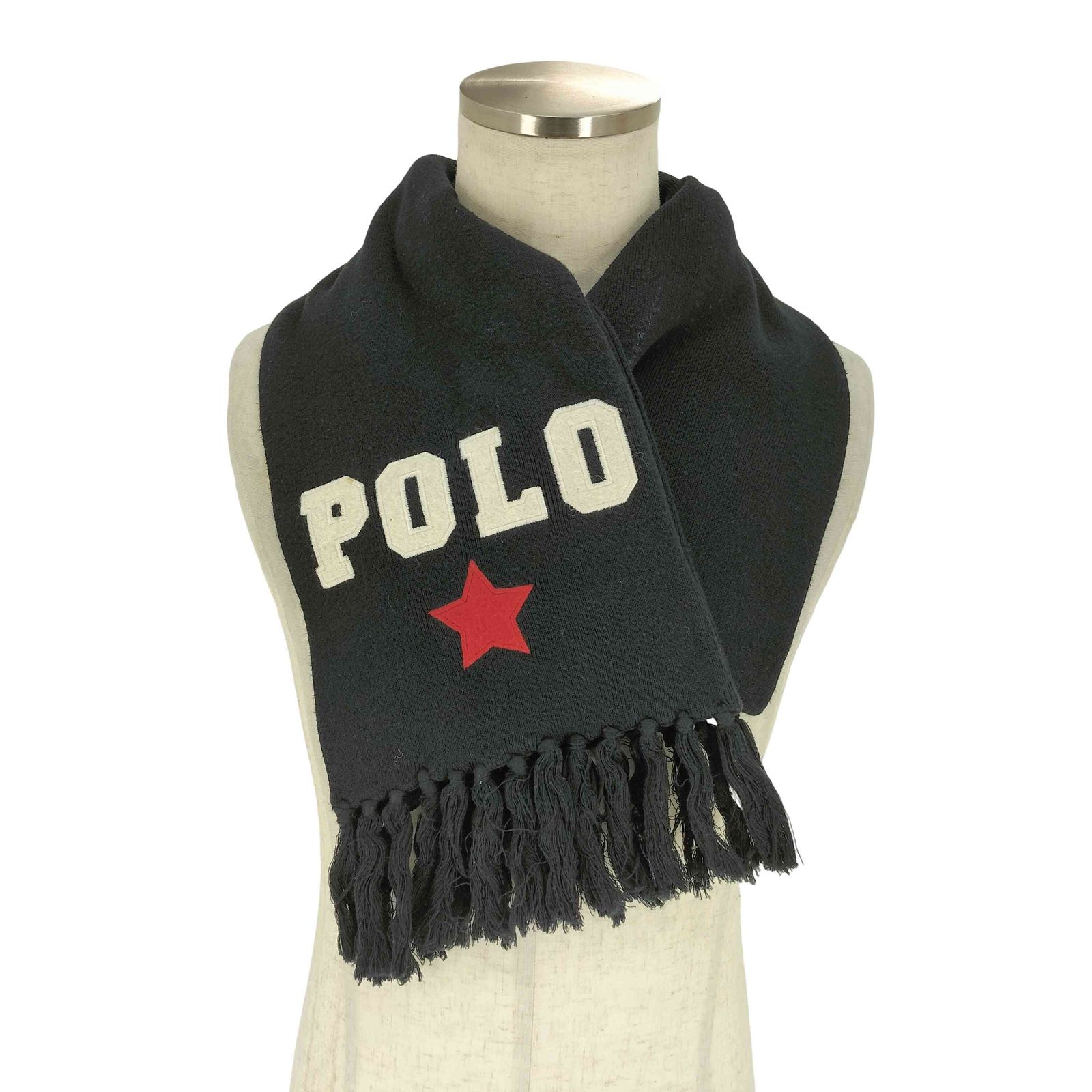 ポロラルフローレン POLO RALPH LAUREN ビックロゴ スター刺繍 フリンジ マフラー Y2K メンズ 表記無