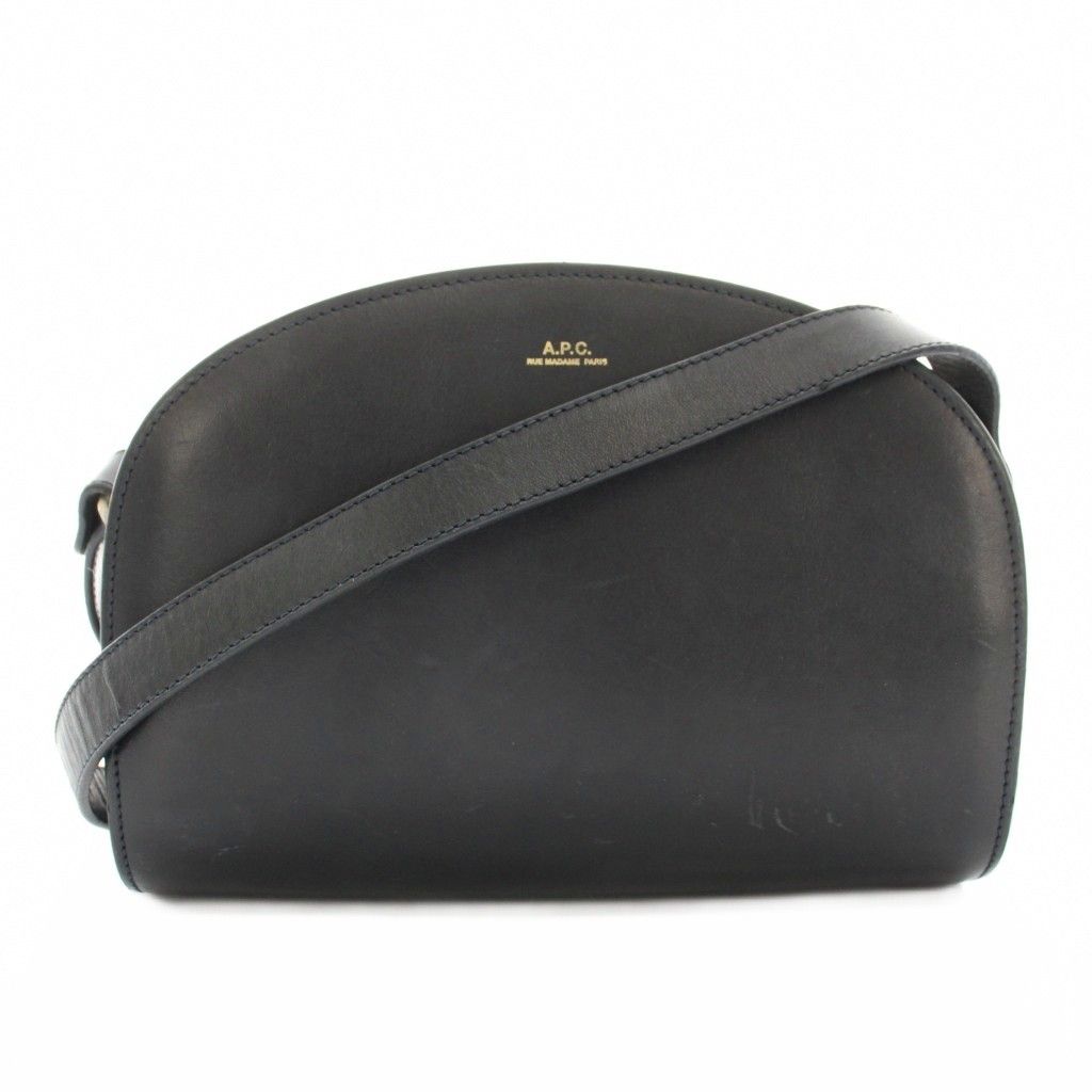 アーペーセー A.P.C. デミ リュンヌバッグ Demi-Luneバッグ ショルダーバッグ レザー ロゴ箔押し 黒 ブラック /YT ●D