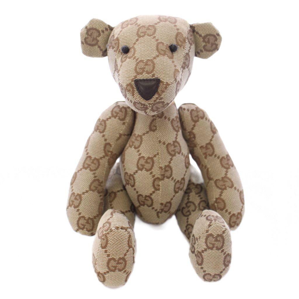 GUCCI テディベア グッチ GGキャンバス ベージュ グッチ GUCCI テディベア ぬいぐるみ GG柄 キャンバス ベージュ /TK