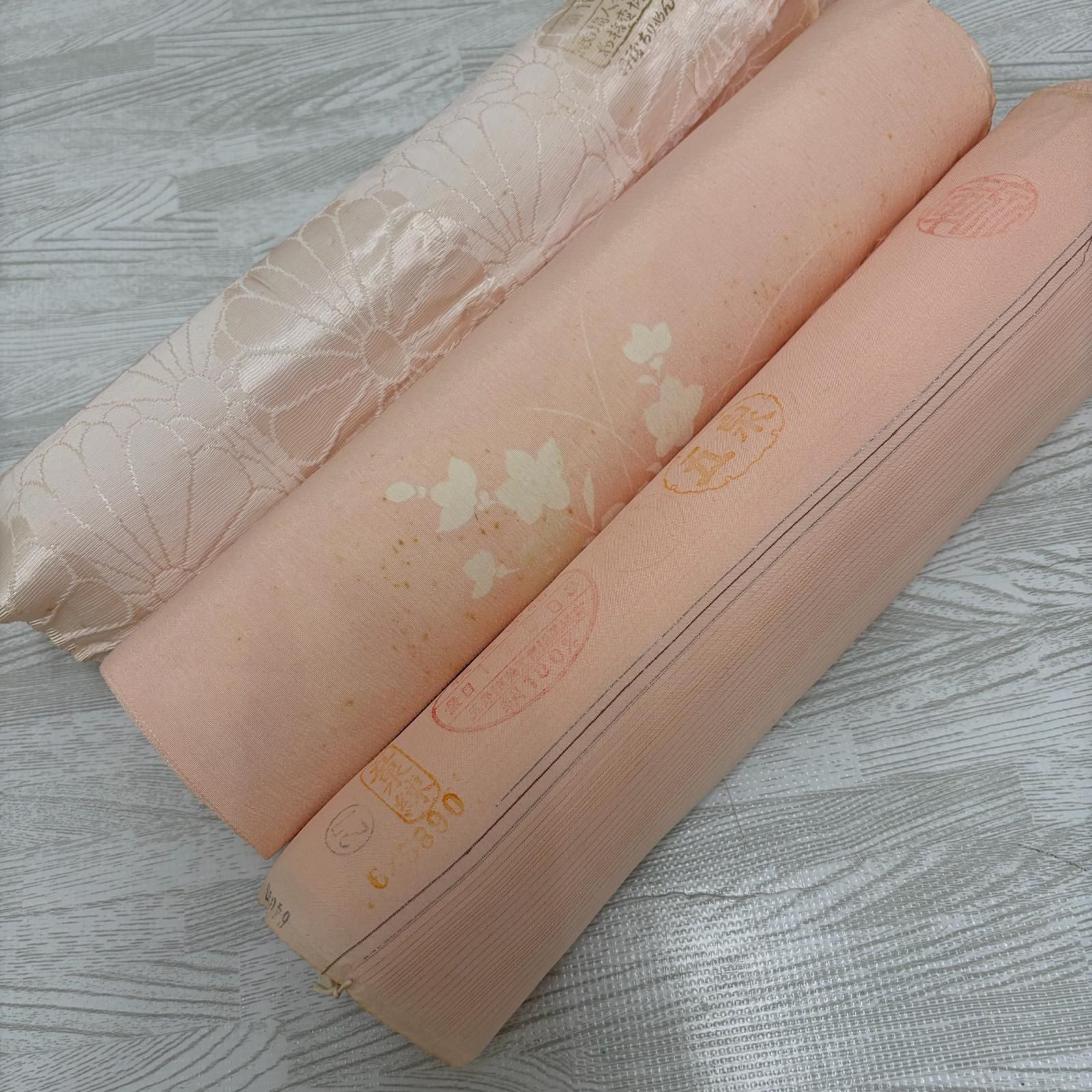 襦袢 反物 正絹 3本 まとめ売り リメイク材料 s-302