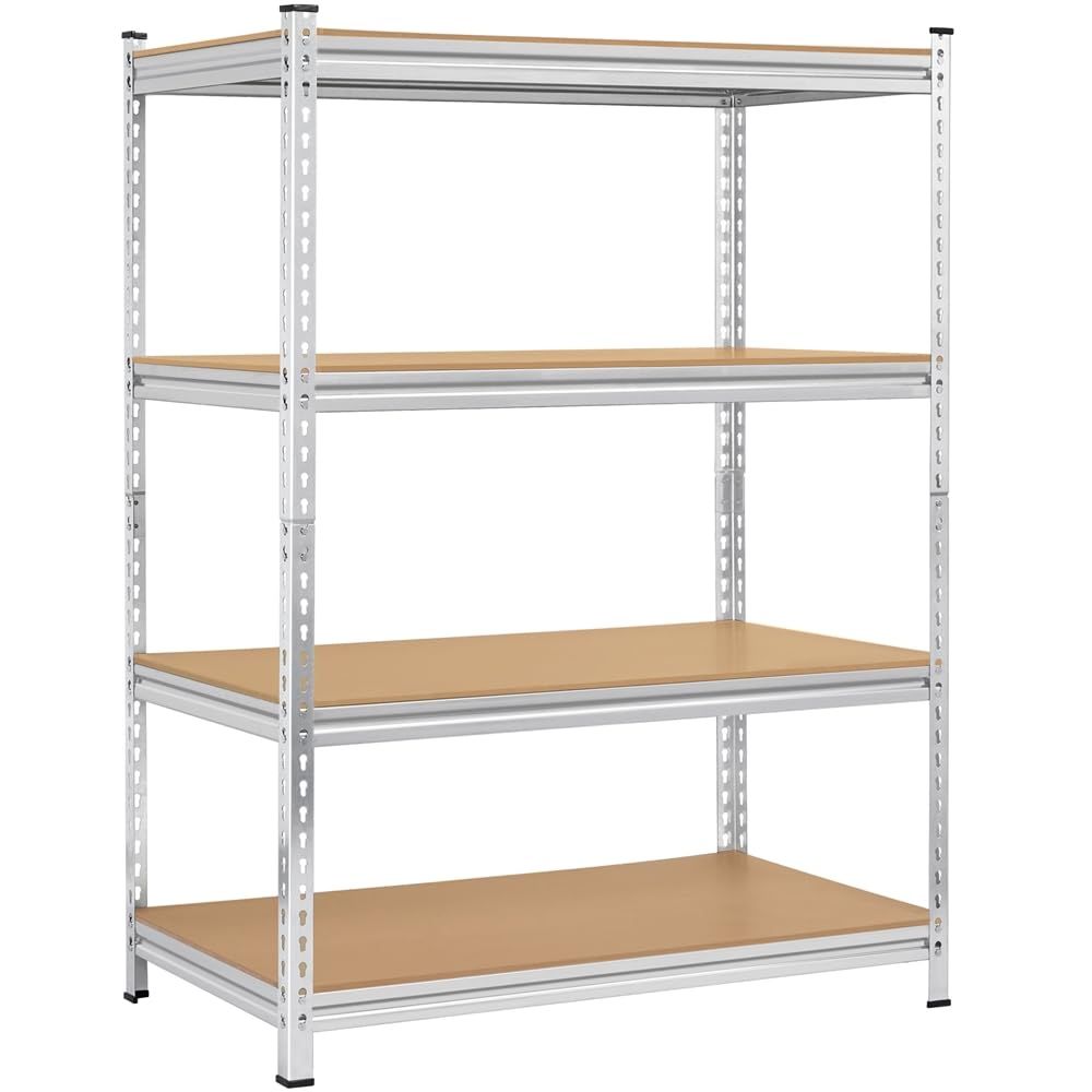 Yaheetech スチールラック メタルラック 4段 112×60×150cm キッチンラック オープンシェルフ 収納棚 ステンレスラック 耐荷重320Kg 高さ調整可能 自由に組み合わせ ディスプレイ 防サビ加工 ネジなし スチールシェル bc9dad03