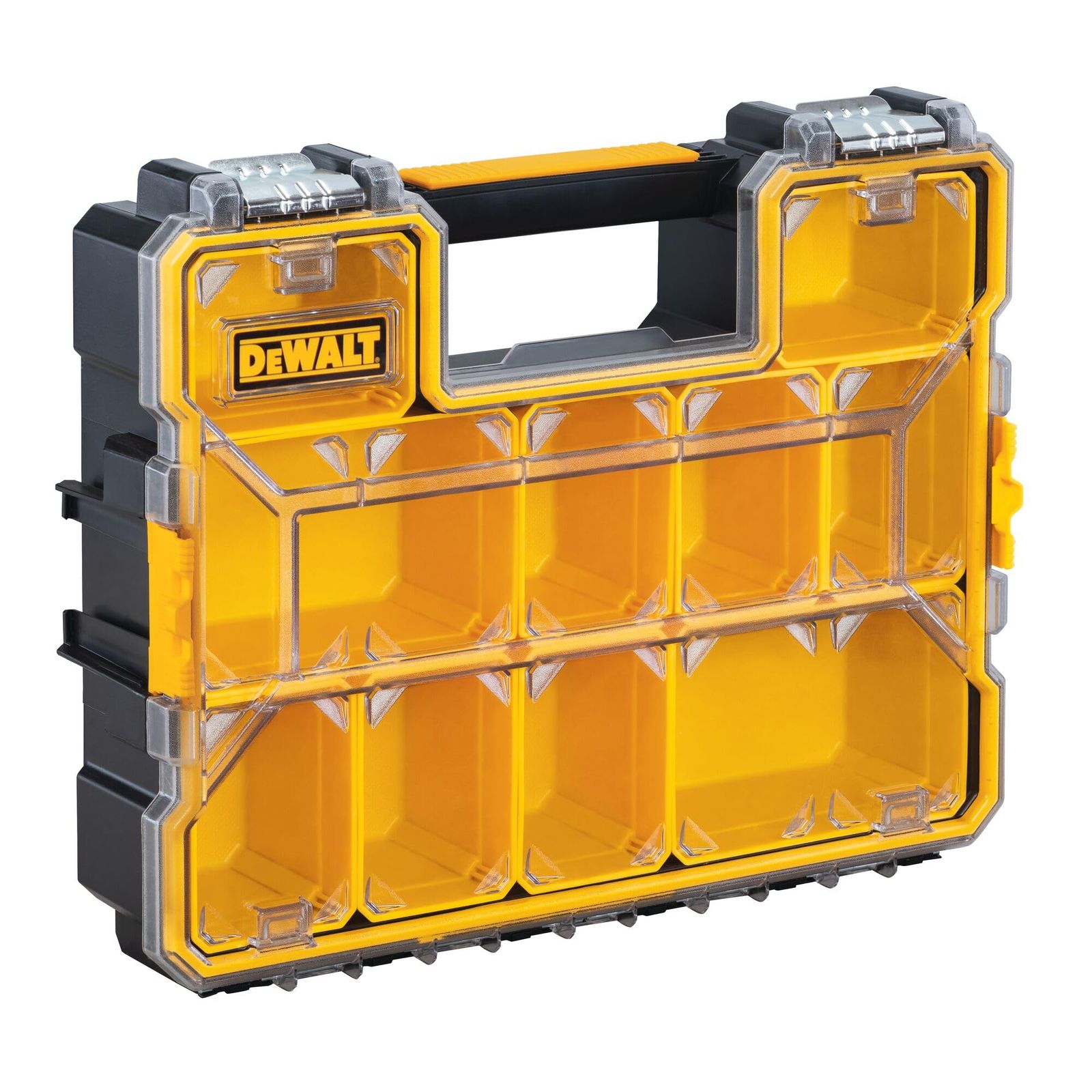 デウォルト(DEWALT) プロオーガナイザー Lサイズ 工具箱 収納ケース ツールボックス 軽量 耐久性 防塵防水性能 IP53 キャリーハンドル付き ブラック&イエロー DWST14825ts 4000c983
