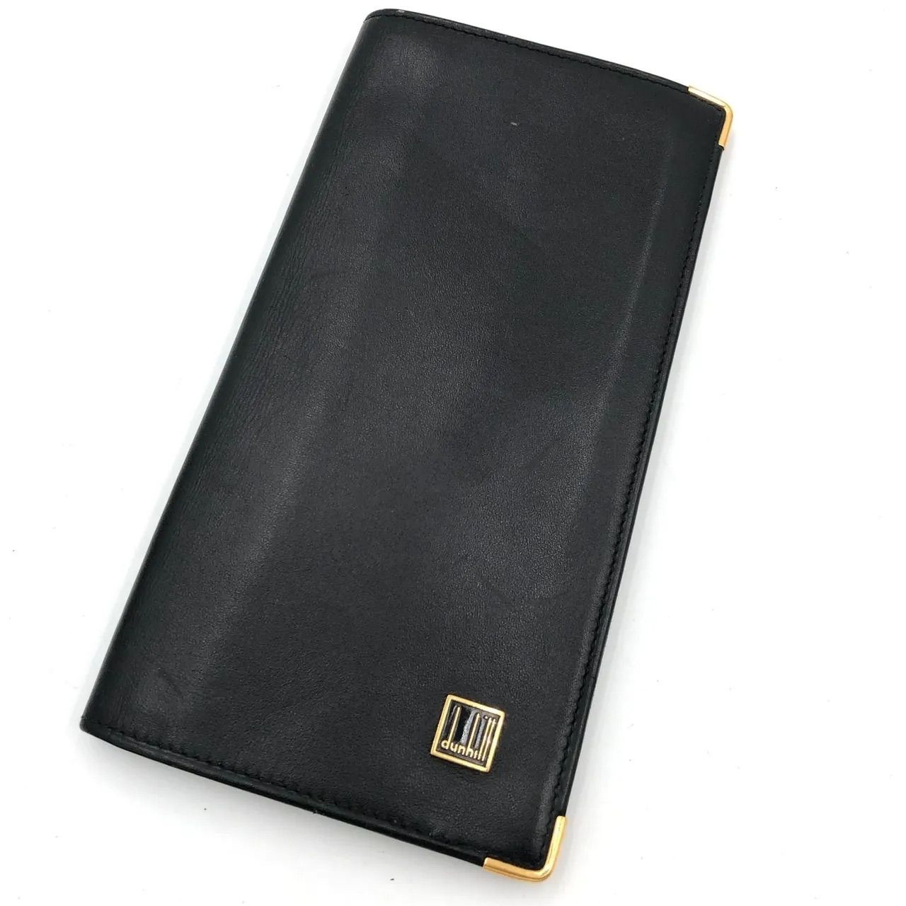ダンヒル dunhill 長財布 札入れ レザー ブラック 黒 メンズ 中古