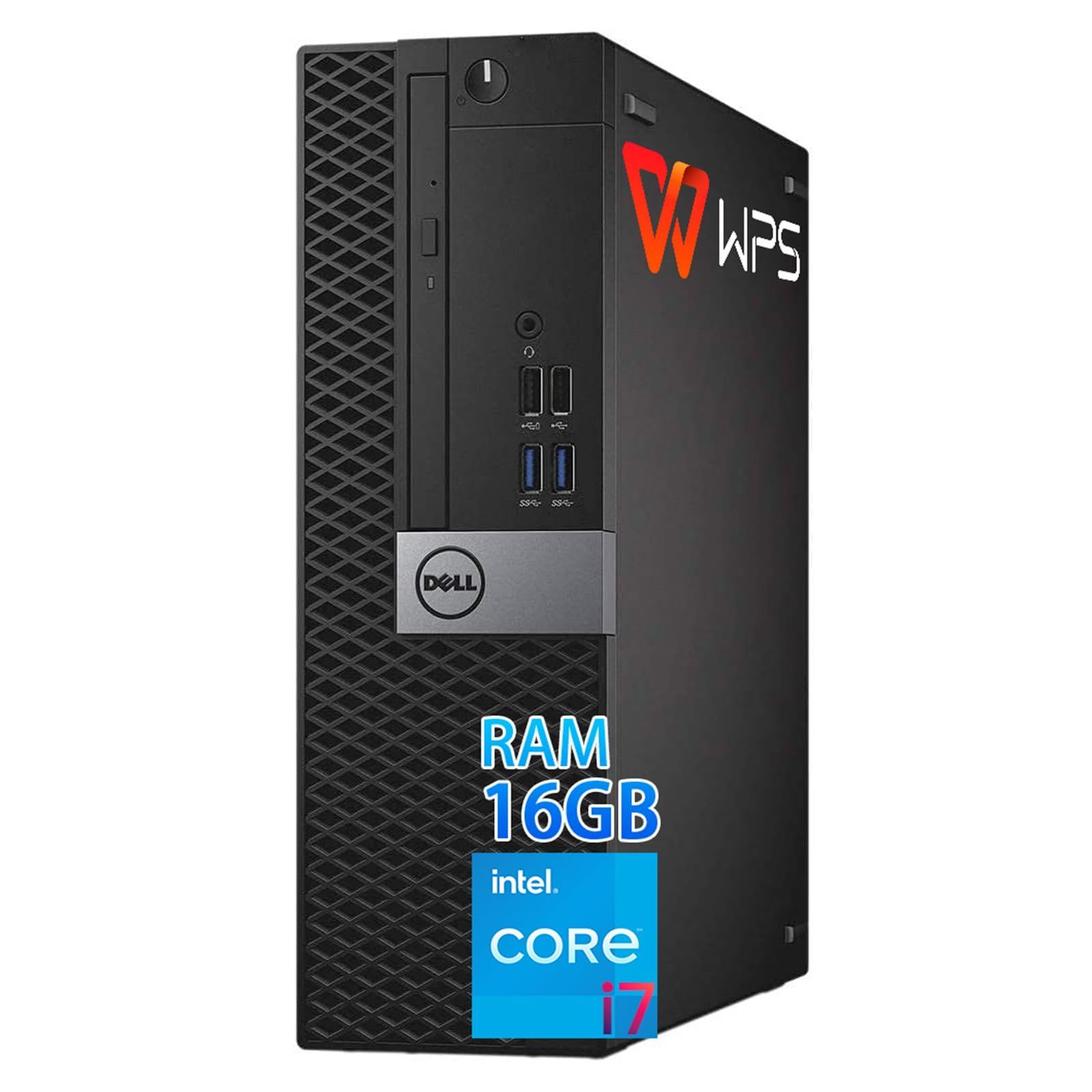 【即日発送】第七世代 Core 省スペースデスクトップパソコン/Intel i7、DDR4 16GB、SSD:256GB/Windows11Pro SFF & 3050 KINGSOFT OptiPlex WPS Dell Office/WiFi、Blueto