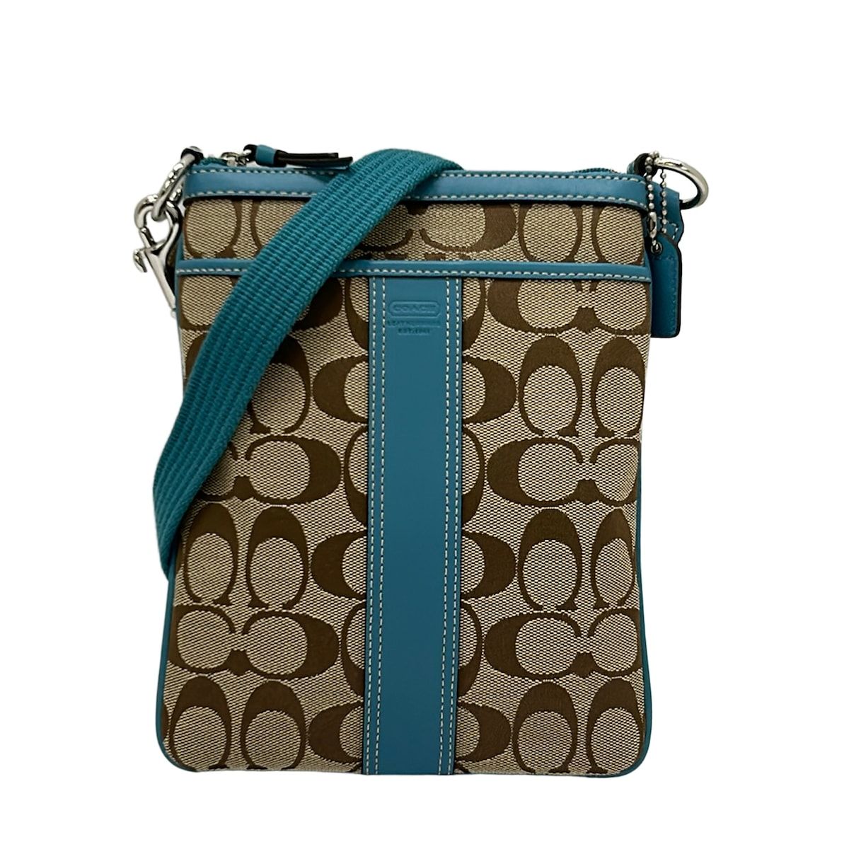 COACH(コーチ) ショルダーバッグ新品同様 シグネチャー柄 カーキ 