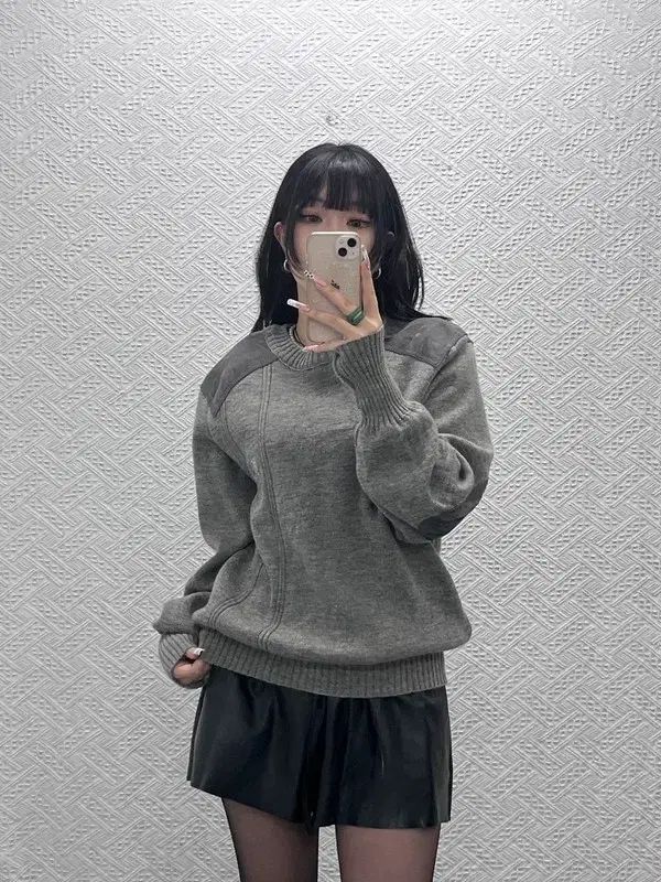 バーバリー オールドマネー カジュアル ヴィンテージ パッチワーク ウール ニット L C11468