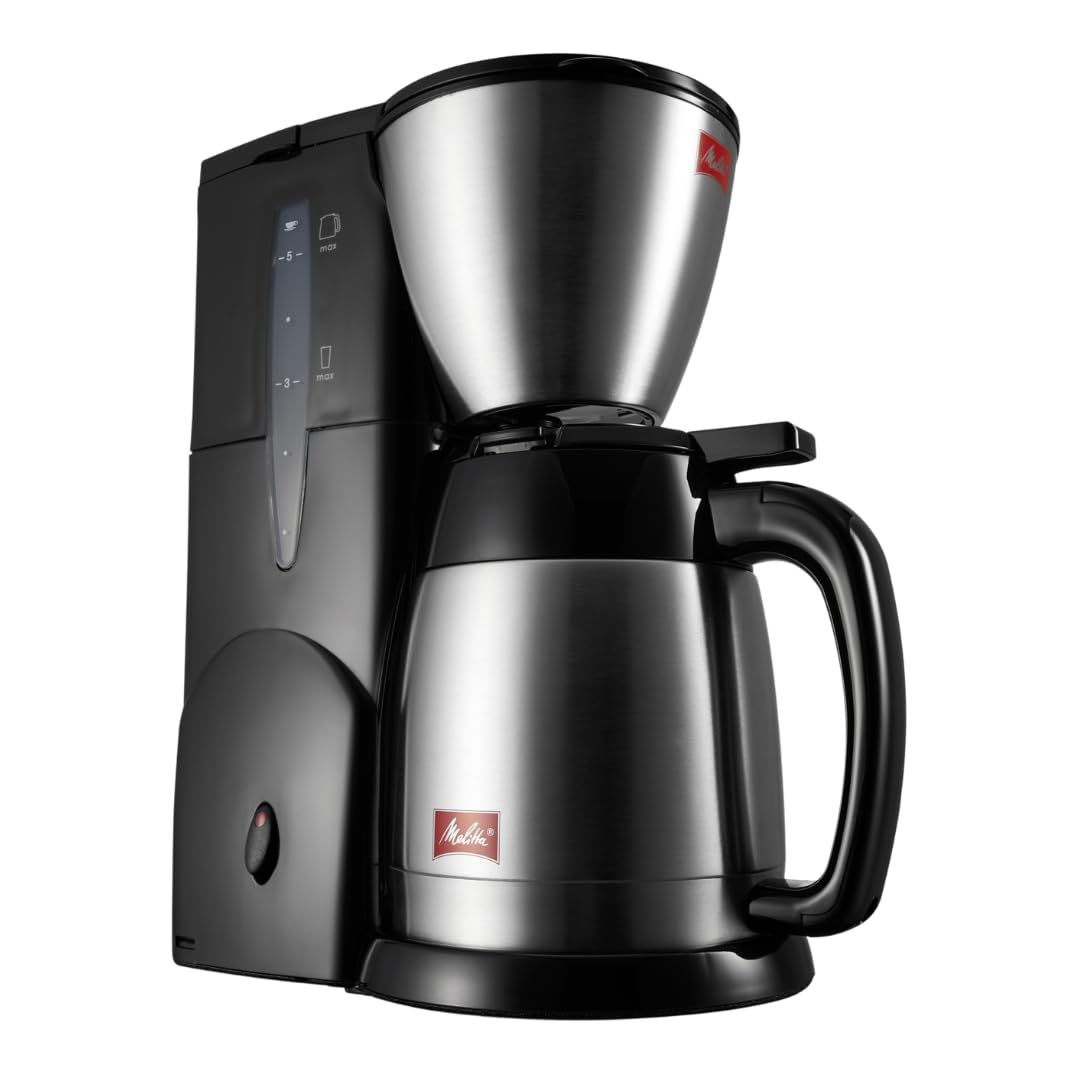 メリタ(Melitta) コーヒーメーカー ノアプラス ブラック【5杯用/ステンレス製二重構造ポット/アイスコーヒー/蒸らし機能搭載】Y