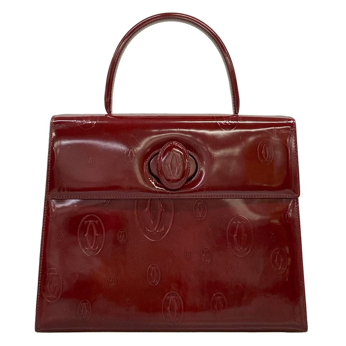 Cartier(カルティエ) ハンドバッグ ハッピーバースデー ボルドー トップハンドル レザー