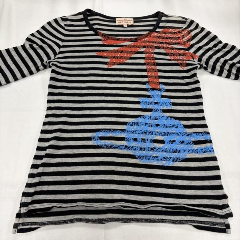 Vivienne Westwood ボーダーオーブ柄 ロンT サイズM サイズ2