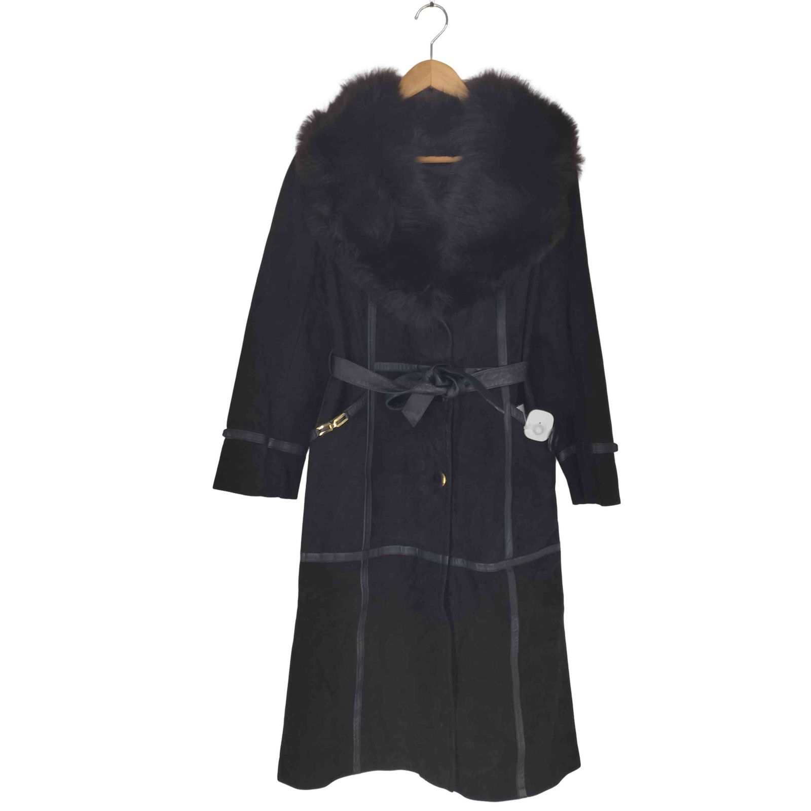 ユーズドフルギ USED古着 {{P.Rifal}} suede&fur 襟ファー スエードロングコート レディース 表記無