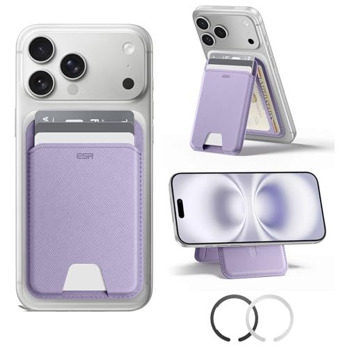 [ESR] 2025新登場収納量アップ 女性用 Aura MagSafe カードケース 5枚対応 RFIDブロッキング 角度調節スタンド付き 軽量スリム設計 iPhone 17e/17/16/15/14/13/12、Google Pixel 10 シリーズas