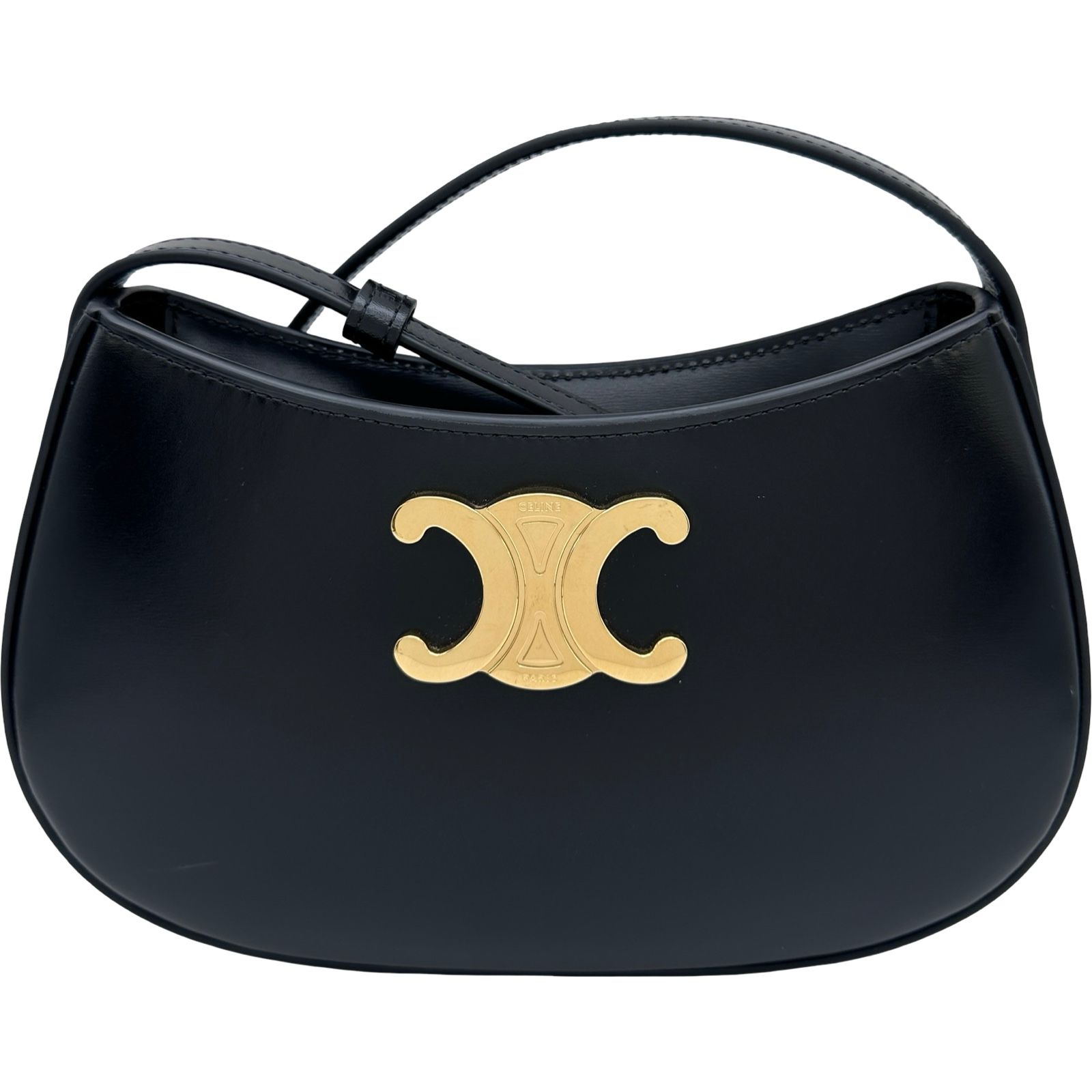 セリーヌ CELINE ティリーミディアム 115703 ブラック レザー レディース ハンドバッグ