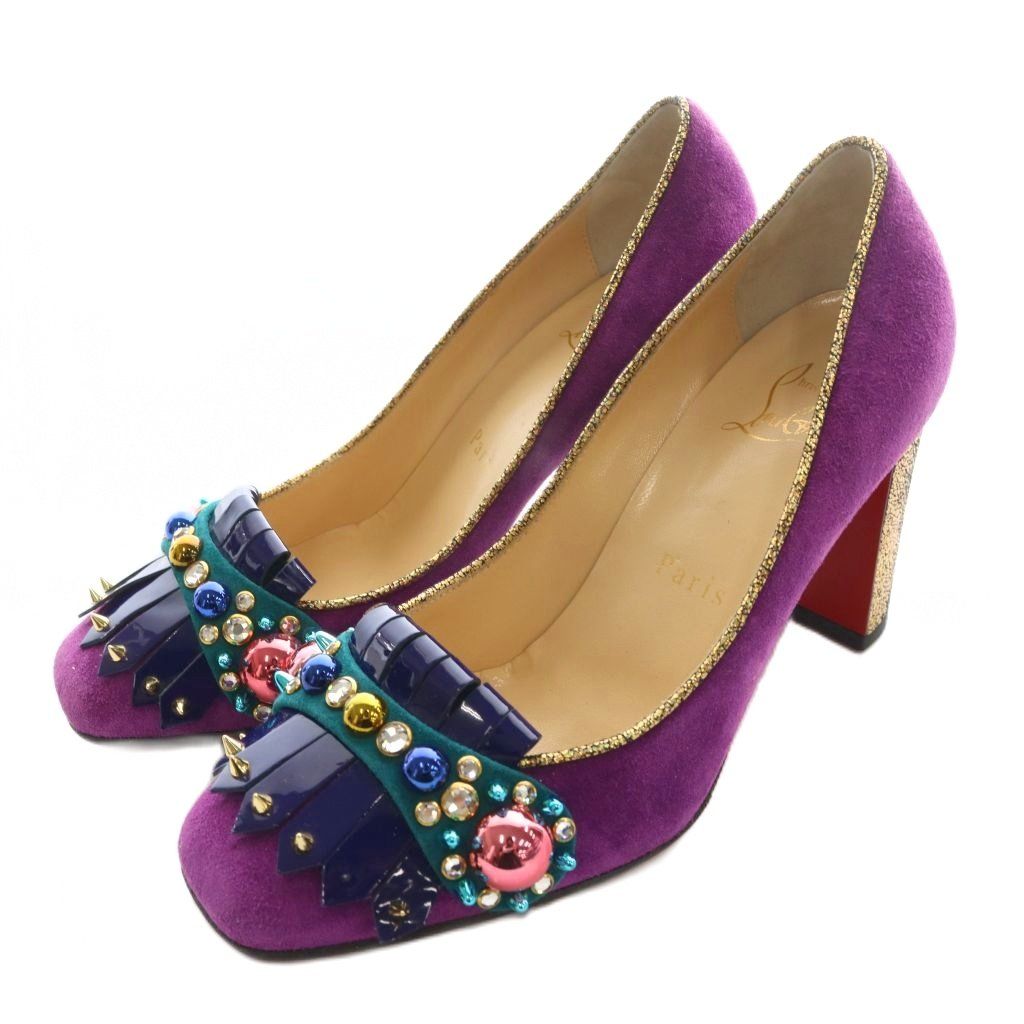 クリスチャンルブタン Christian louboutin オアハカナ Oaxacana スエードパンプス 34.5 紫 パープル /SS ■OS ■GY62