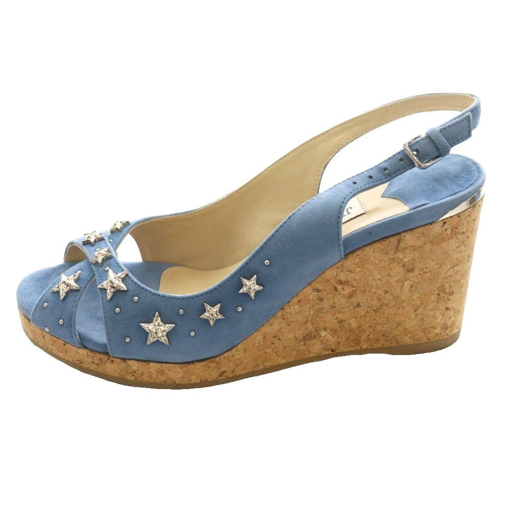 ジミーチュウ JIMMY CHOO ウェッジソールサンダル 星型スタッズ