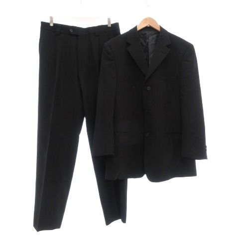 ヴェルサーチクラシック ヴェルサーチェ VERSACE CLASSIC 美品 スーツ セットアップ テーラードジャケット パンツ スラックス スーツ 黒 ブラック /MG ■GY62