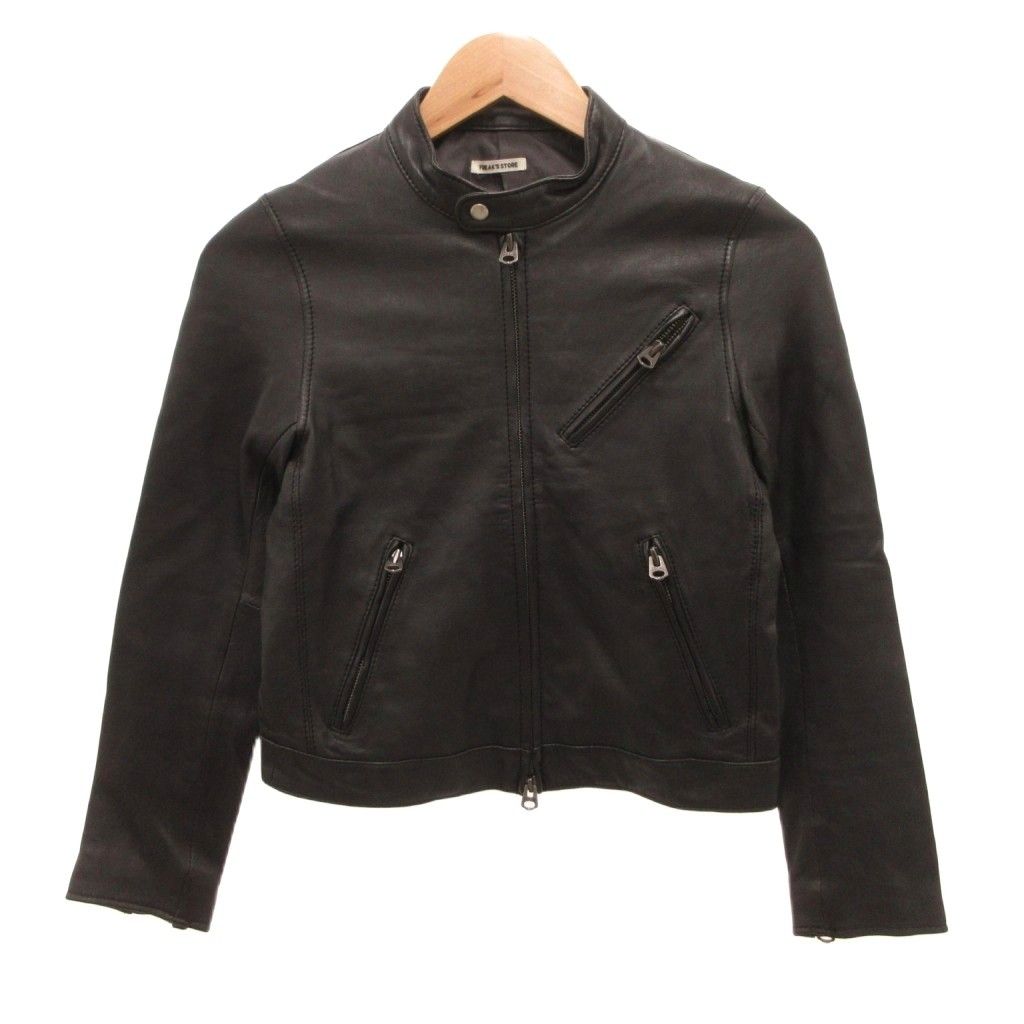 フリークスストア FREAKS STORE ライダースジャケット シングル ラムレザー 羊革 S 黒 ブラック /JS ■GY62