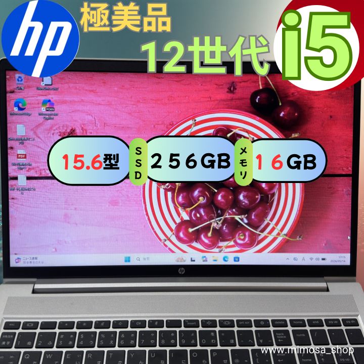 【極美品】HP ProBook 450 G9 第12世代 Core i5 16GB SSD256GB 15.6型 テンキー付 ノートパソコン 993
