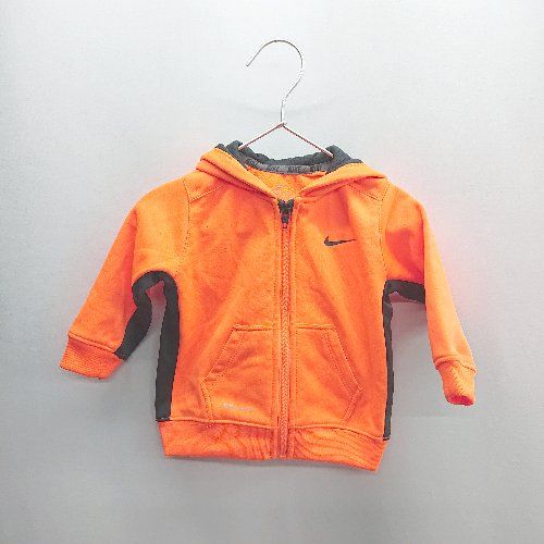 ◇ ⊇ NIKE ナイキ 蛍光色オレンジカラー 長袖 パーカー サイズ 12M 75-80 オレンジ メンズ E 【1409240048015】