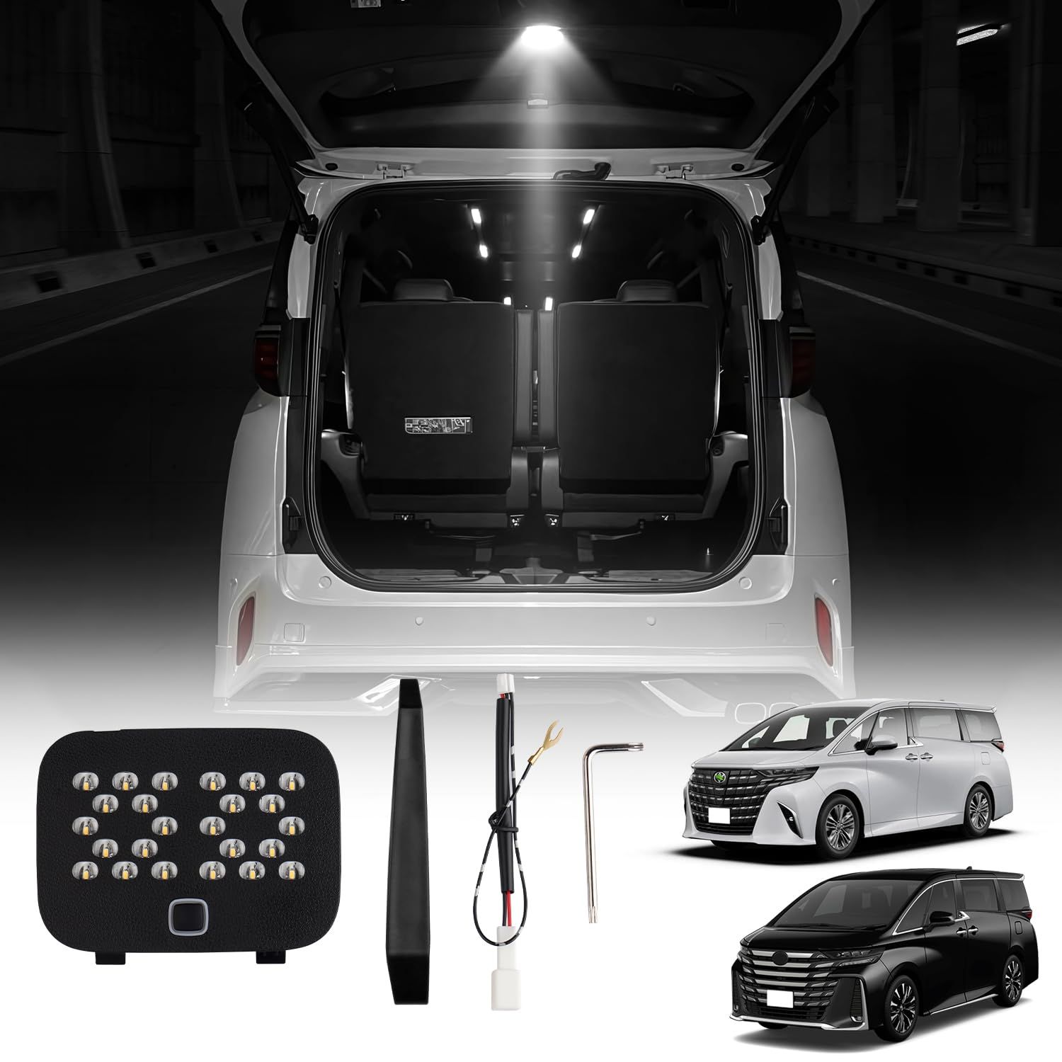 GIMUYA トヨタ 新型 アルファード 40系 ヴェルファイア 増設ラゲッジランプ リヤゲートライト ALPHARD VELLFIRE 40系 AGH4#W AAHH4#W TAHA4#W 2023年6月～ 専用 トランクライト 2段階調光 24連 ...