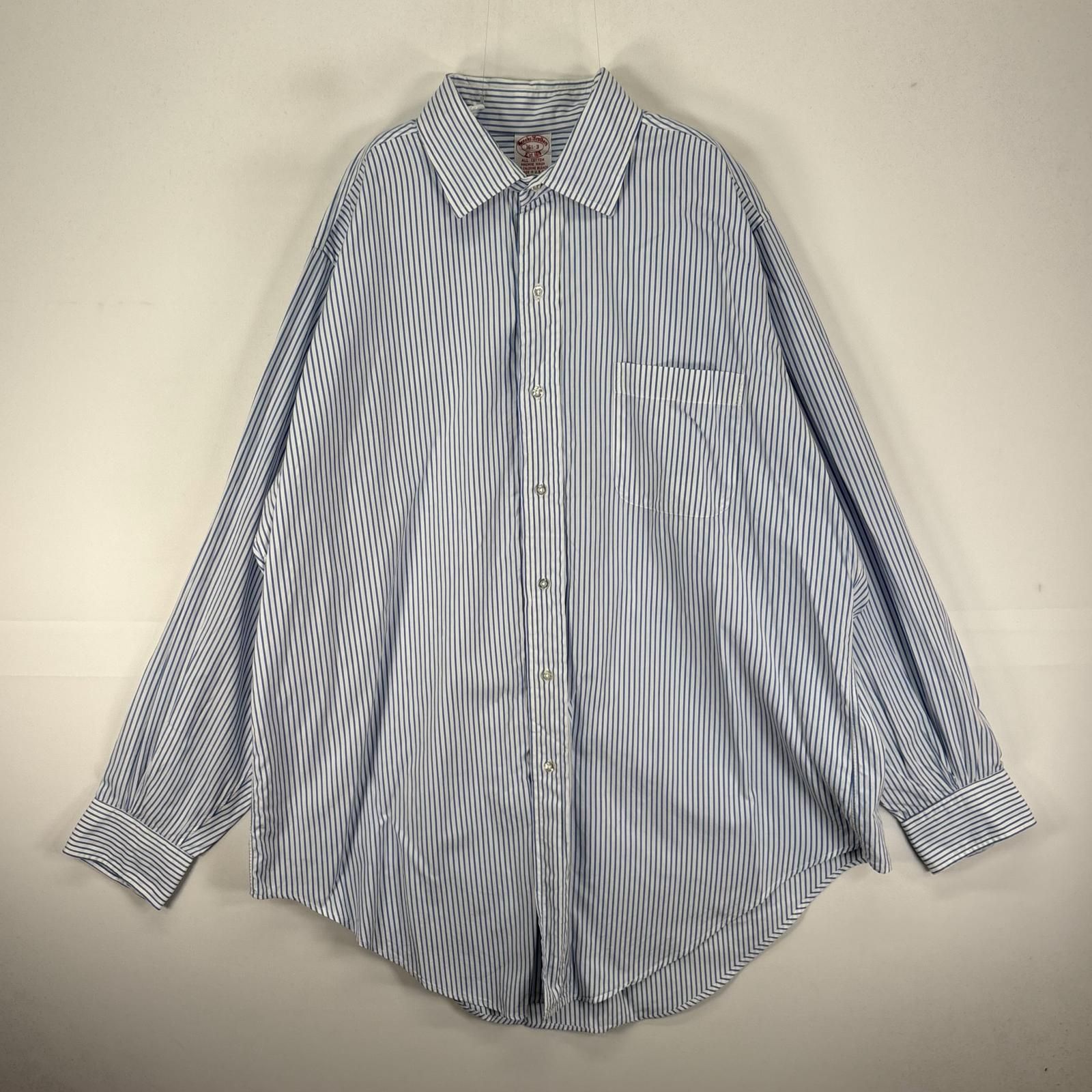 古着 ブルックスブラザーズ Brooks Brothers 長袖シャツ 胸ポケット USA製 1818 L ホワイト系 ストライプ メンズ