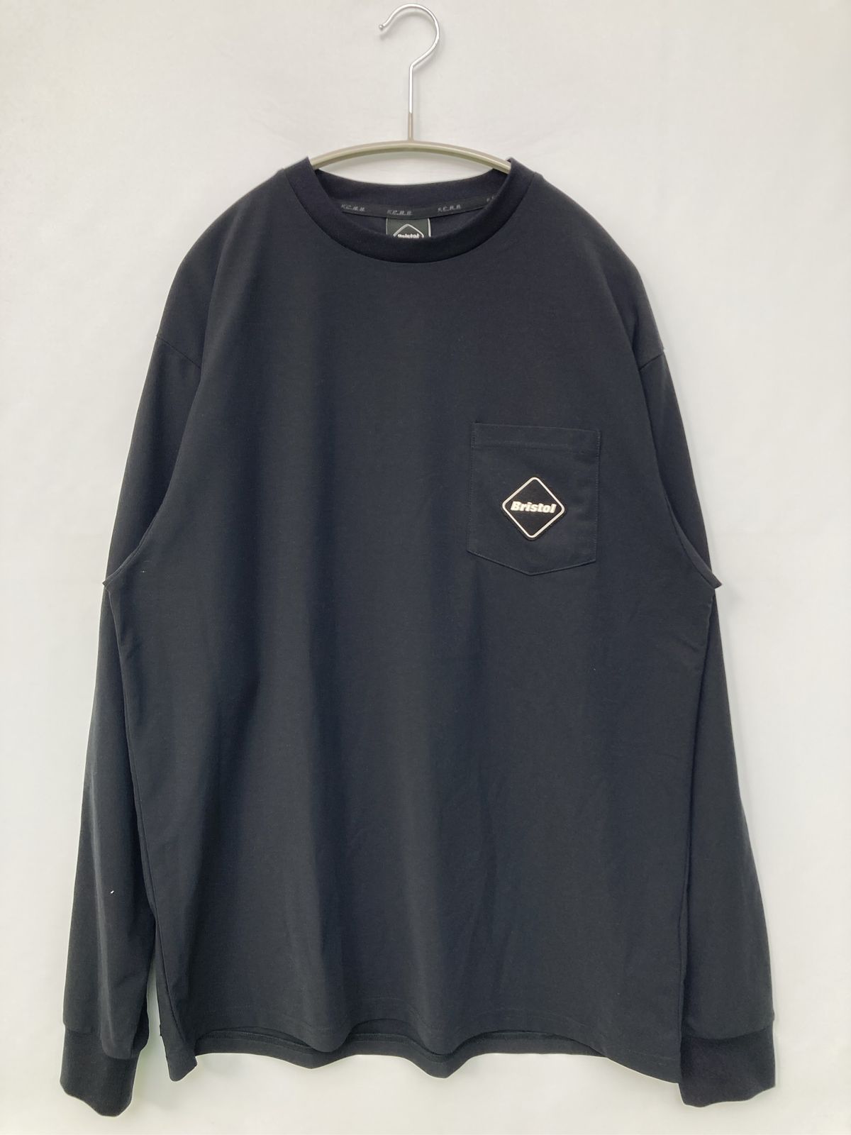 Bristol Tシャツ/カットソー XL ブラック バックプリント ワンポイント ブランドロゴ ミドル丈 長袖 クルーネック(丸首)