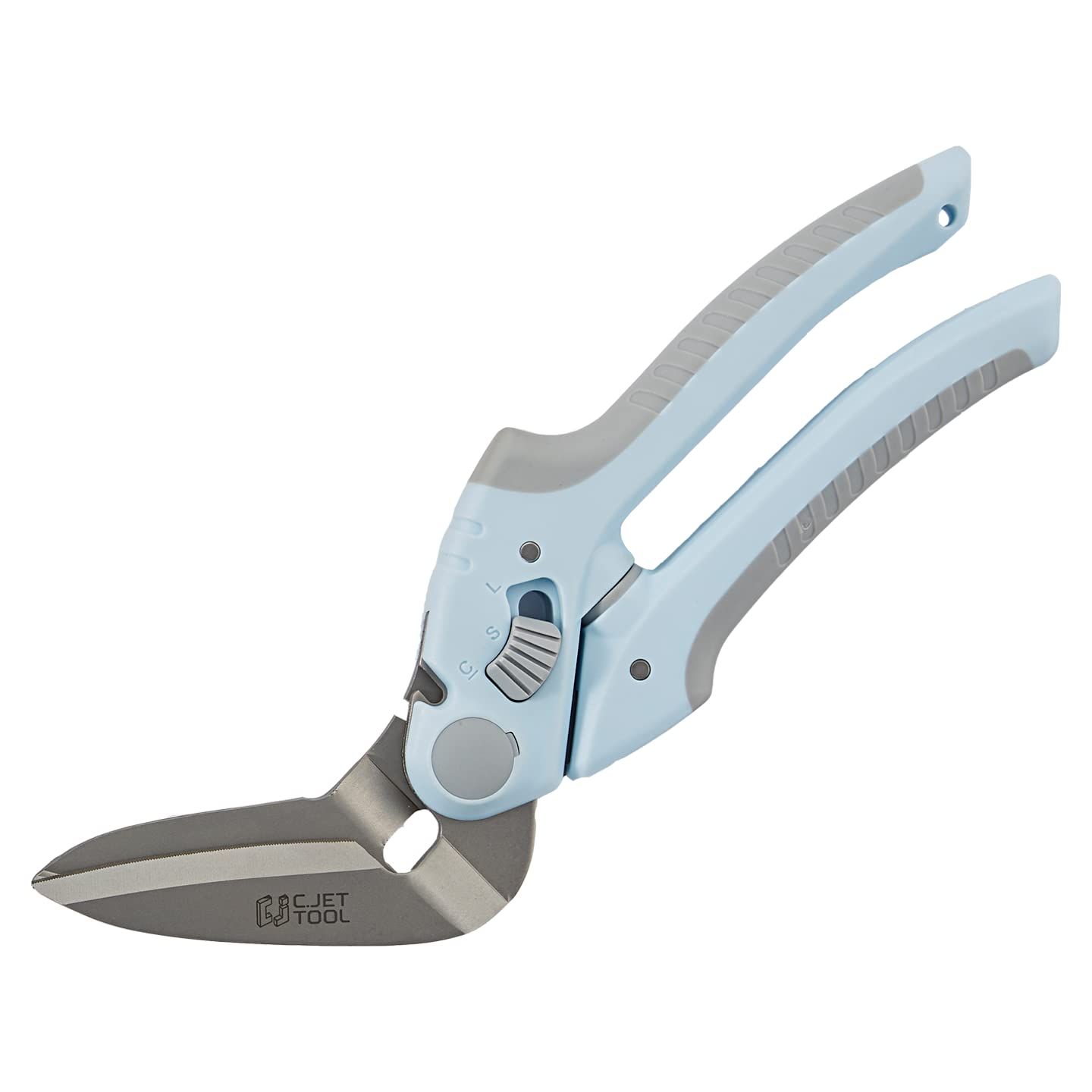 C.Jet Tool 万能ハサミ ステンレス鋼製 多機能 鋼製刃 多目的切断工具 - 金属 DIY 工具 厚紙 段ボール 粗大ゴミ 解体 資源ゴミ 工場作業 角度付き グリップ開き幅調整可 強力 はさみ 200mm - ブルー(沖縄・離島の方 8a19d807