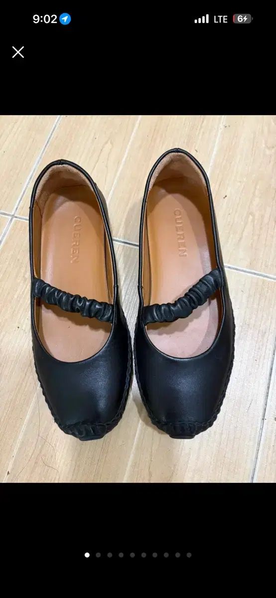 225 CUEREN ブラック バレリーナ13 フラットシューズ