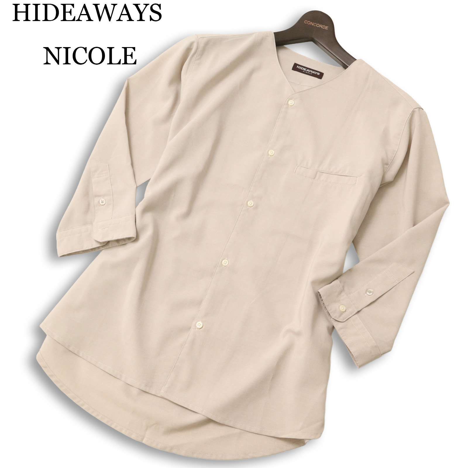 未使用 ニコル NICOLE HIDE AWAYS HIDEAWAYS NICOLE ハイダウェイ ニコル 春夏☆ 7分袖 ノーカラー