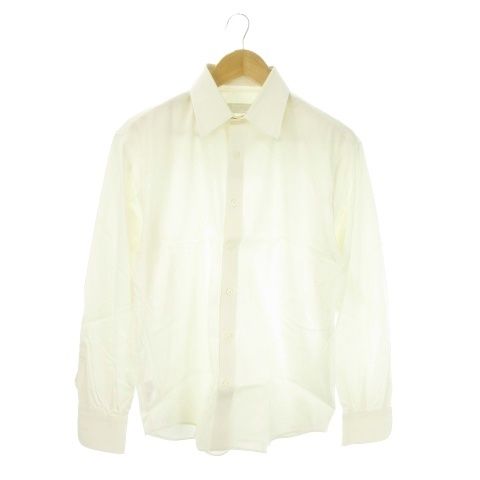 プラダ PRADA ワイシャツ Yシャツ 39 白 ホワイト 無地 レギュラーカラー 長袖 ストレッチ /MN42 ■ECD004