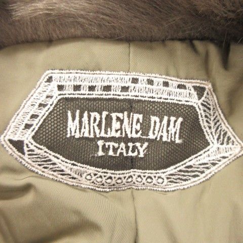 マーレンダム MARLENEDAM 中綿コート 40 茶 ブラウン ファー襟 ファー