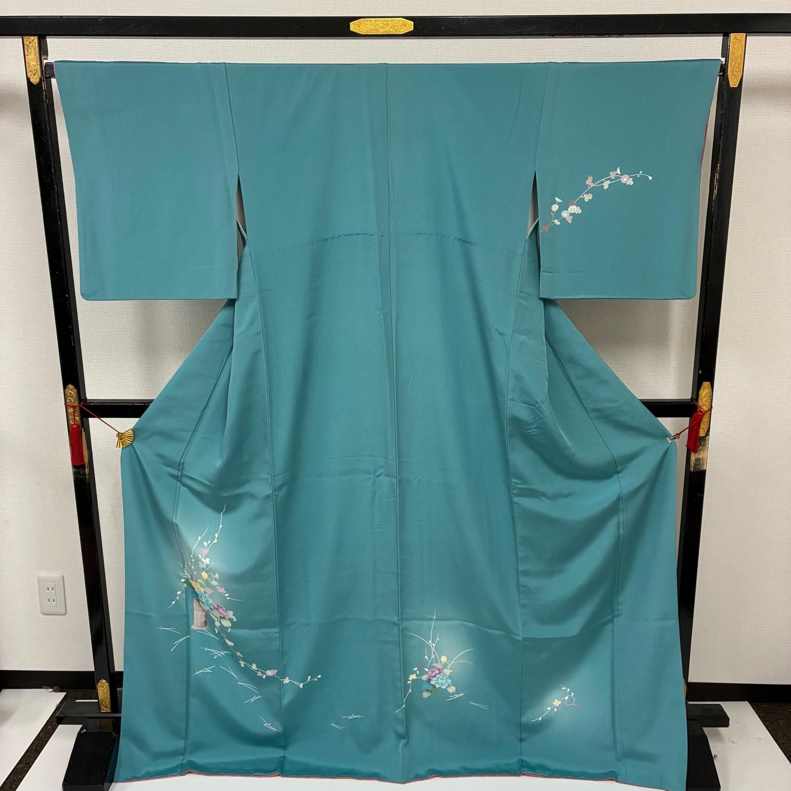 付下げ 友禅 裄67 上品な染め パールトーン 紋無し 正絹 着物 MK-4055