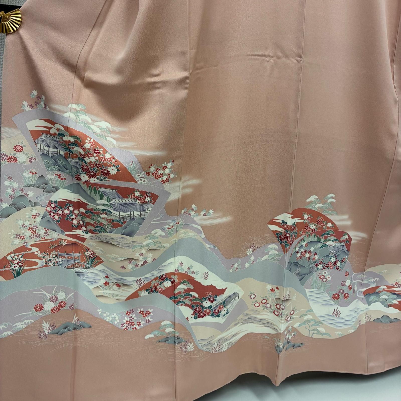 色留袖 友禅 やまとお誂え 一つ紋 上品な染め 正絹 着物 MK-4052