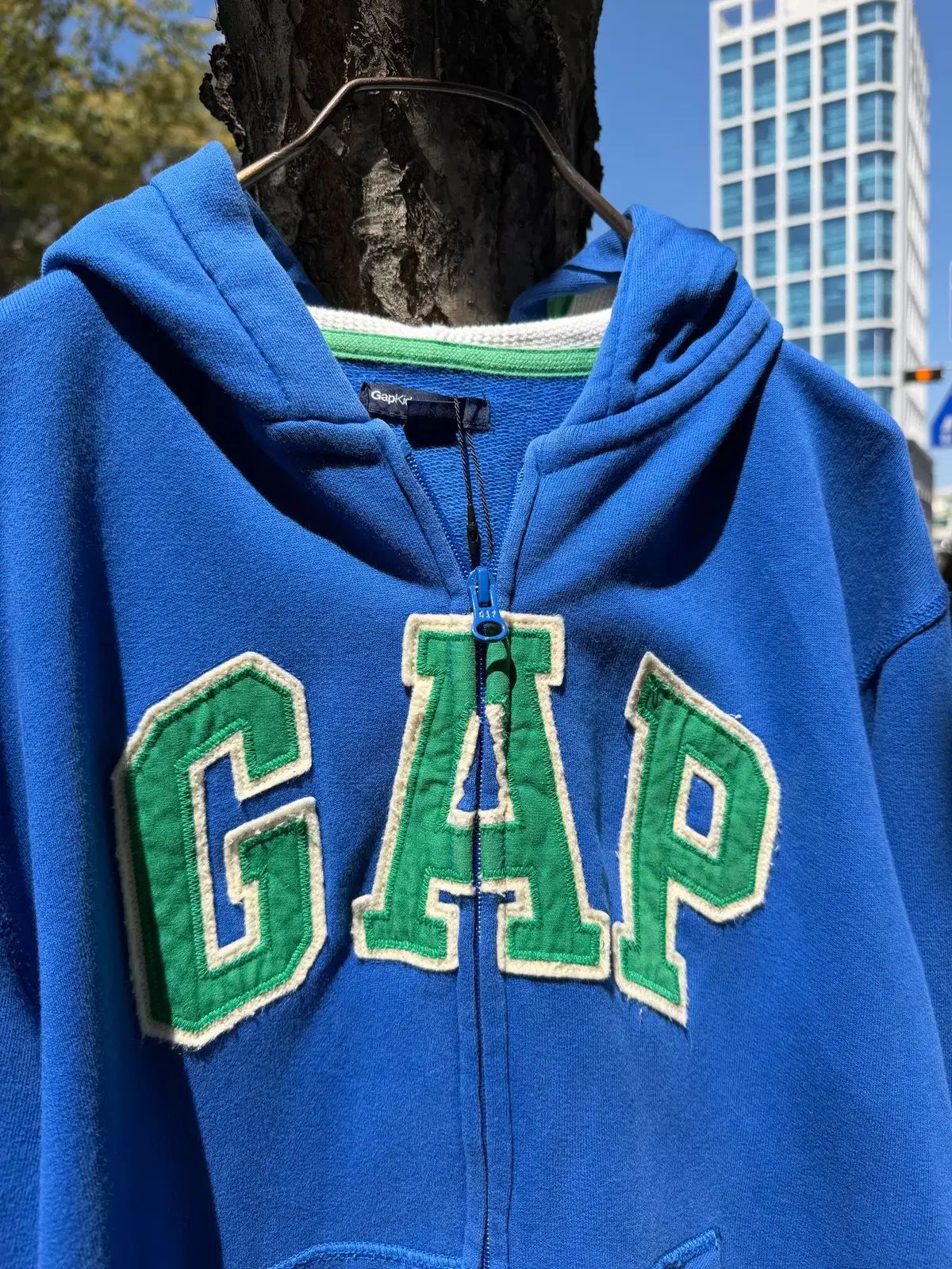 Gap Blue Full-Zip Logo Hoodie