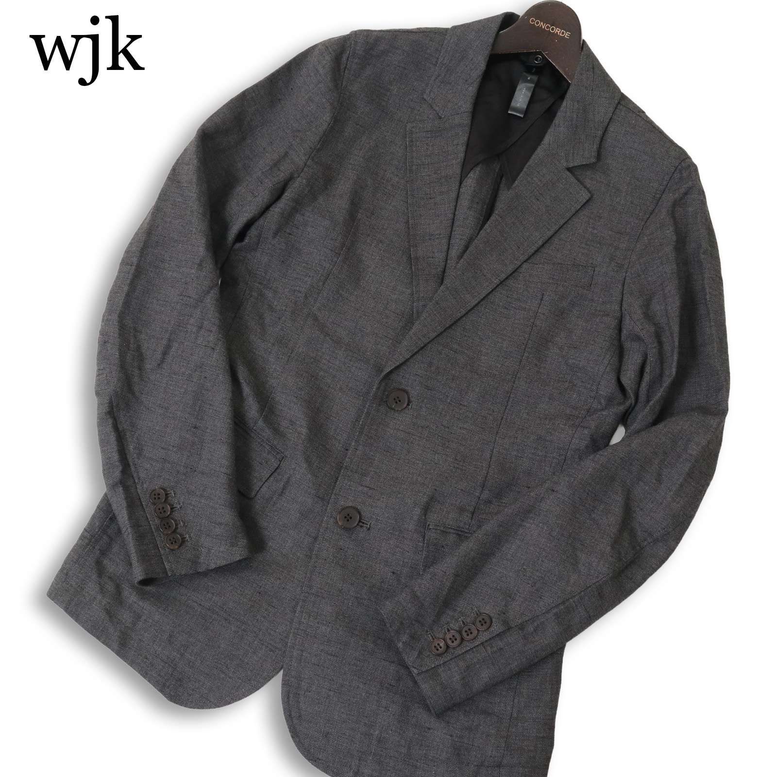 wjk ダブルジェイケイ 2975 sl114 春夏 デオロン リネン シルク アンコン ネップ テーラード ジャケット 日本製 Sz.M メンズ