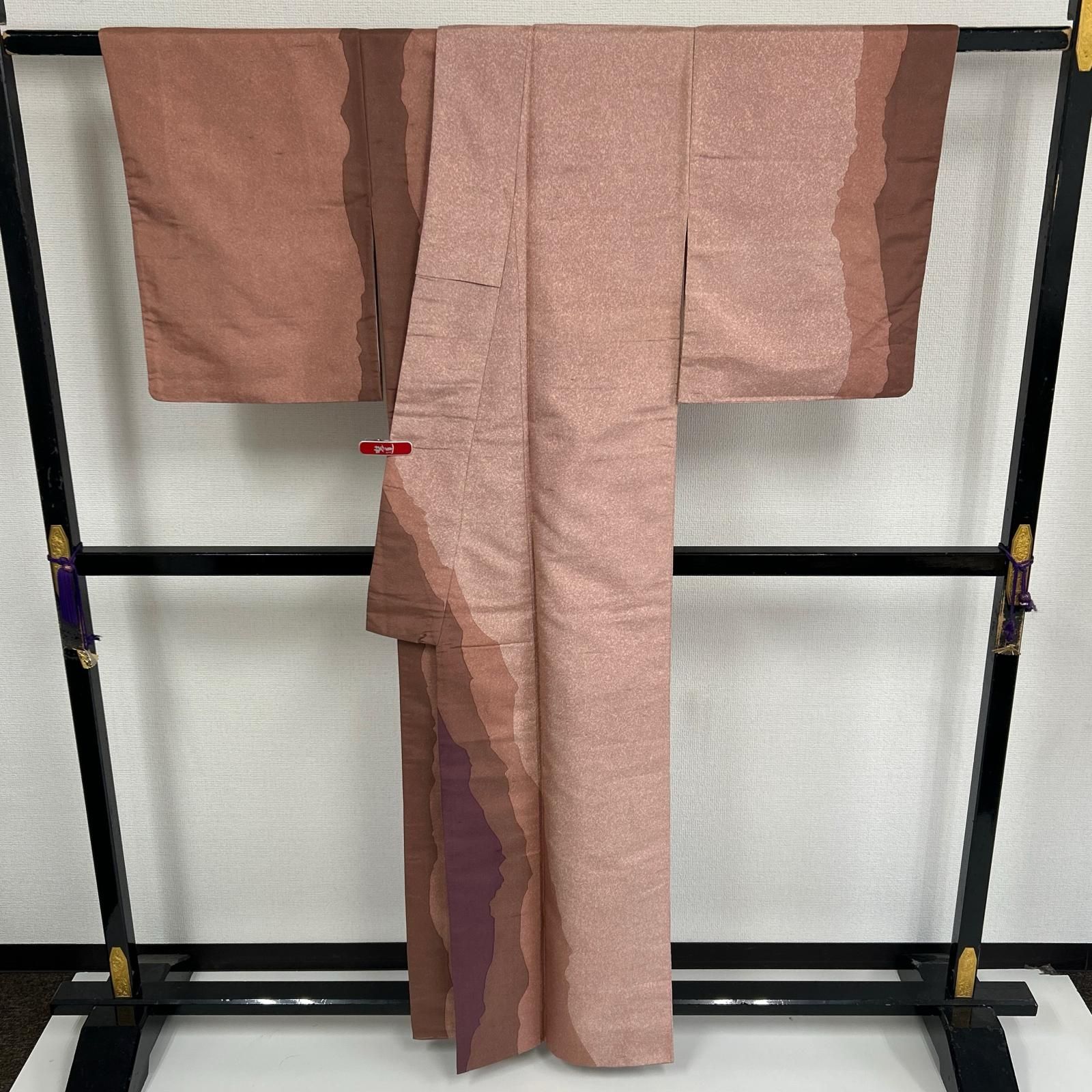 白山紬 付け下げ 正絹 紋なし 叩き染め 粋な染め 袷 着物 MK-4129 