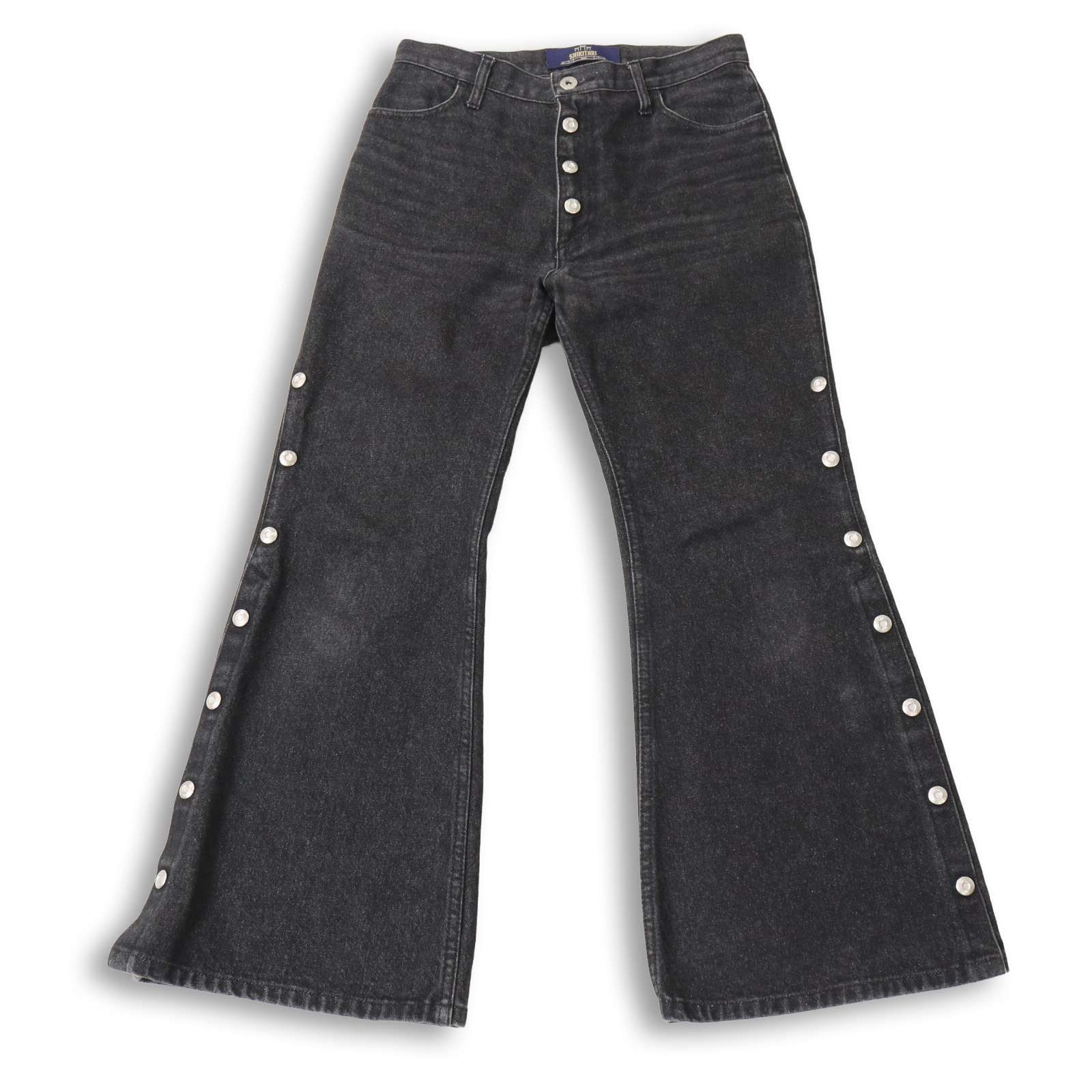 SHIKITARI シキタリ Side snap bell-bottom denim★ サイドスナップ ベルボトム デニム パンツ フレア ジーンズ Sz.S メンズ