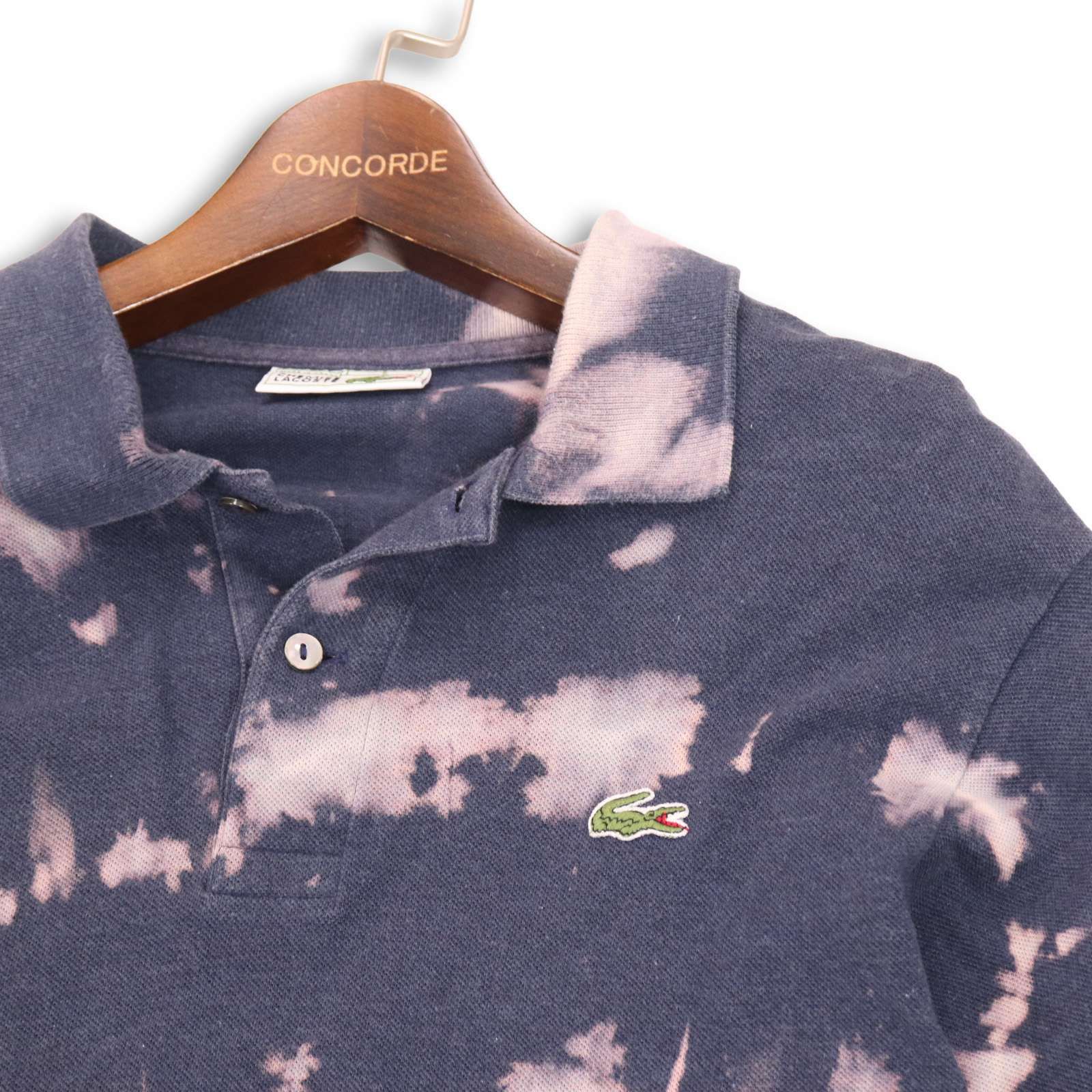 80s フランス製 CHEMISE LACOSTE ラコステ 通年 長袖 鹿の子 ワニ ロゴ